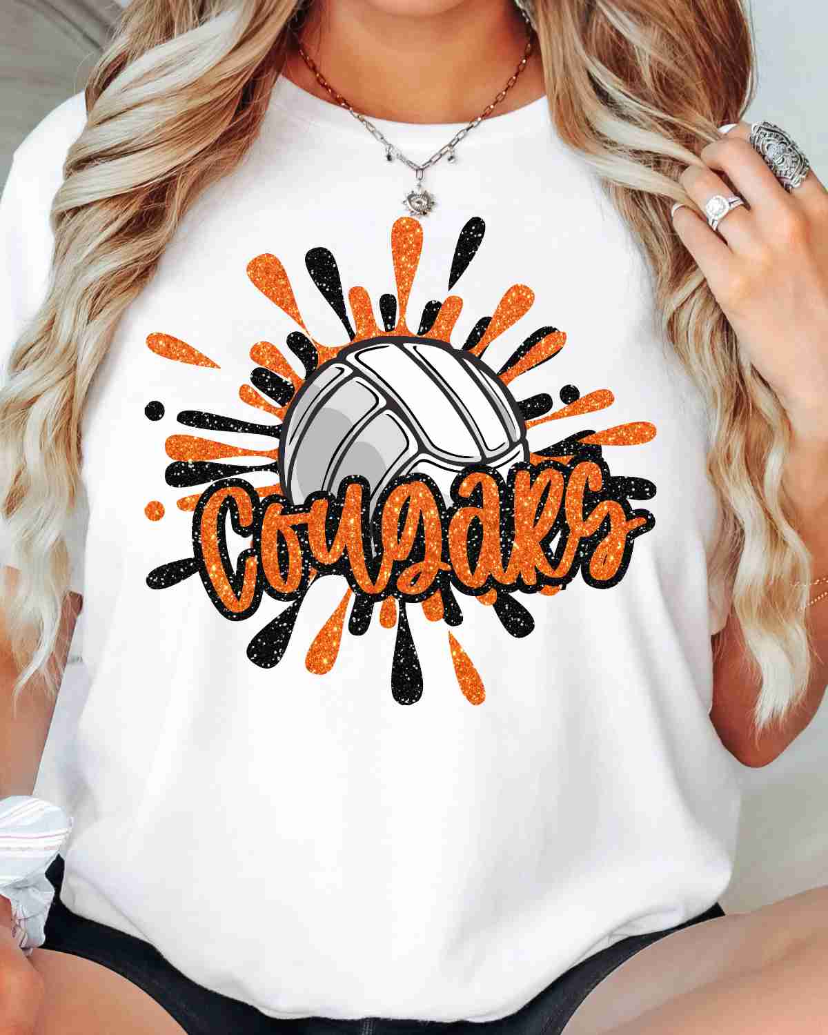 Cougars Volleyball Splatter DTF Transfer