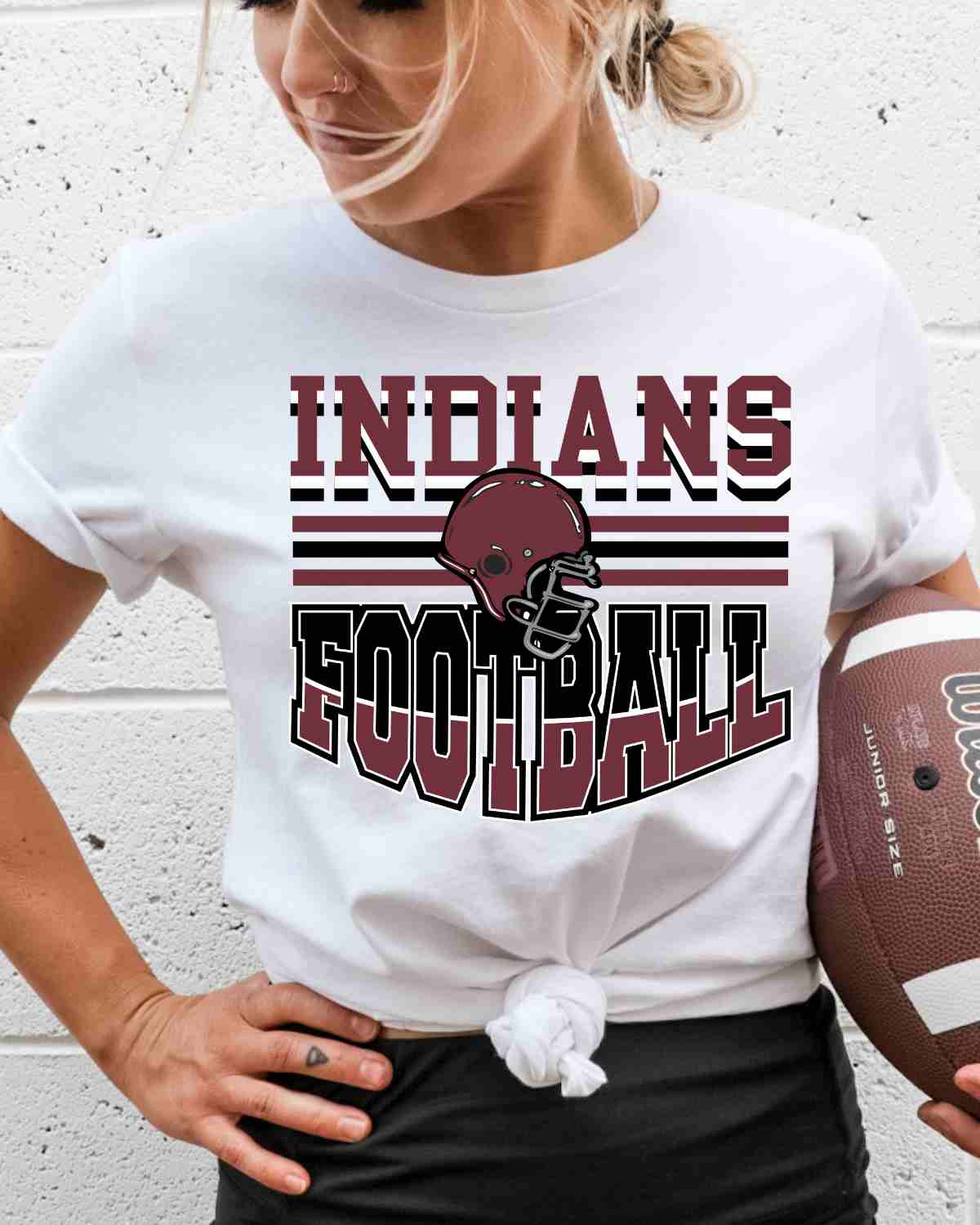 Indians Football Helmet in Middle DTF Transfer