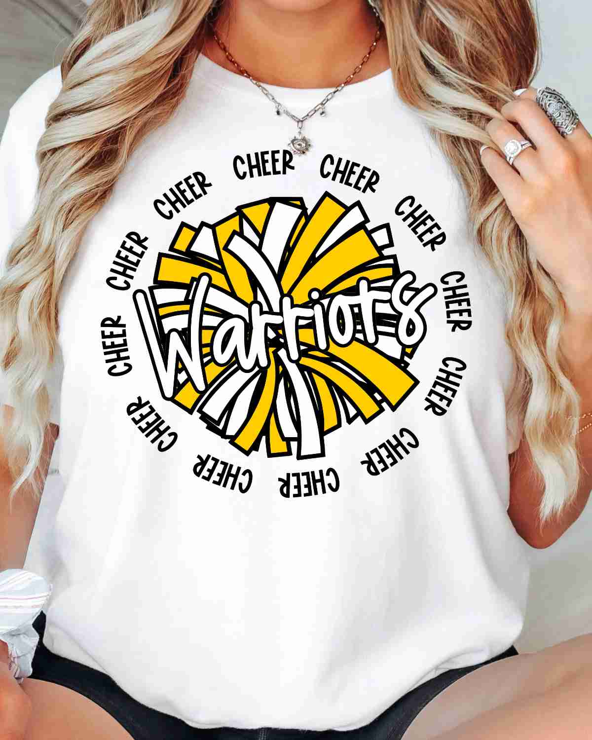 Warriors Cheer Pom Circle DTF Transfer