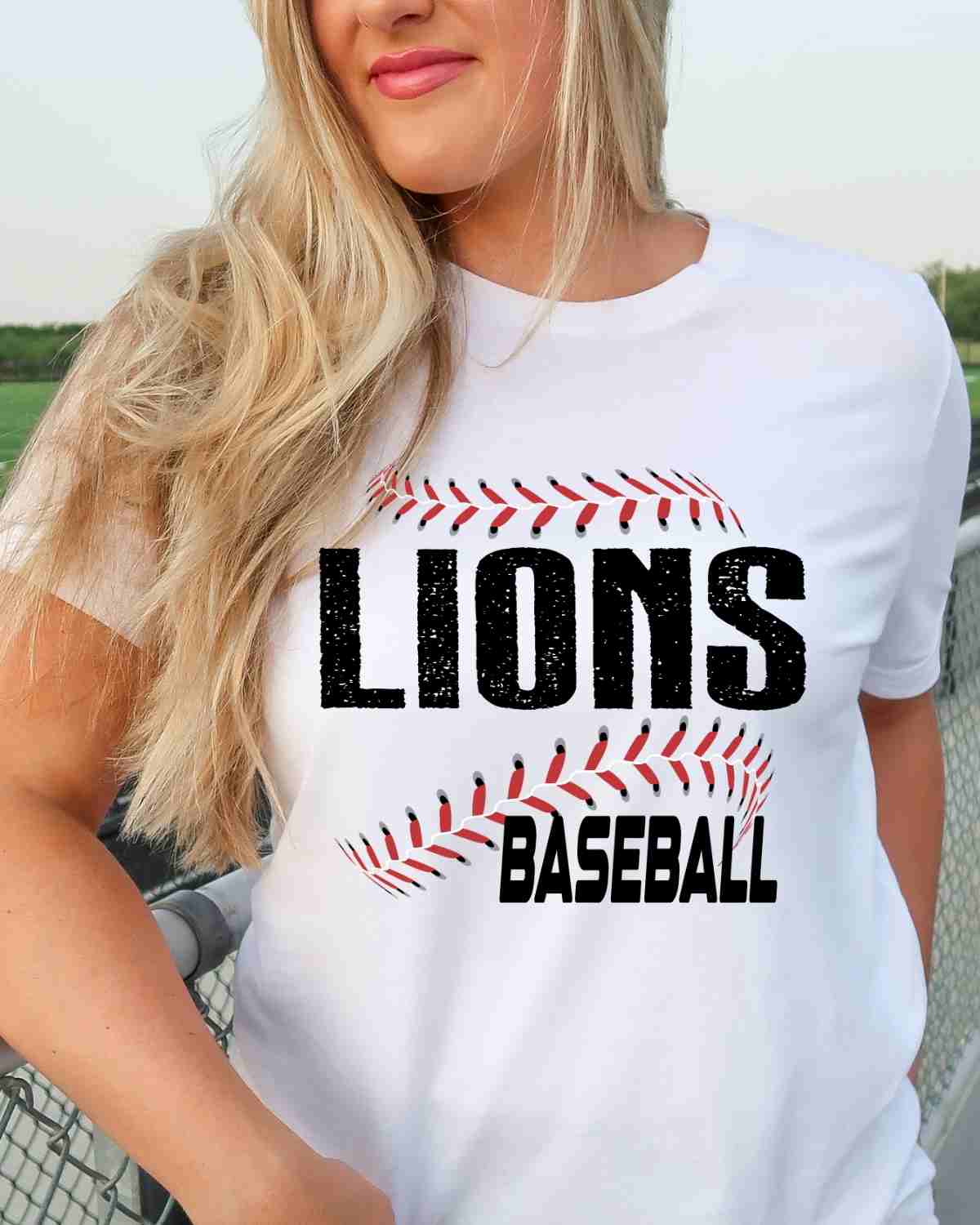 Lions Baseball Laces DTF Transfer