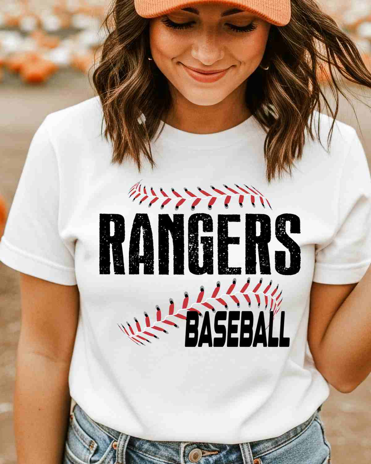 Rangers Baseball Laces DTF Transfer