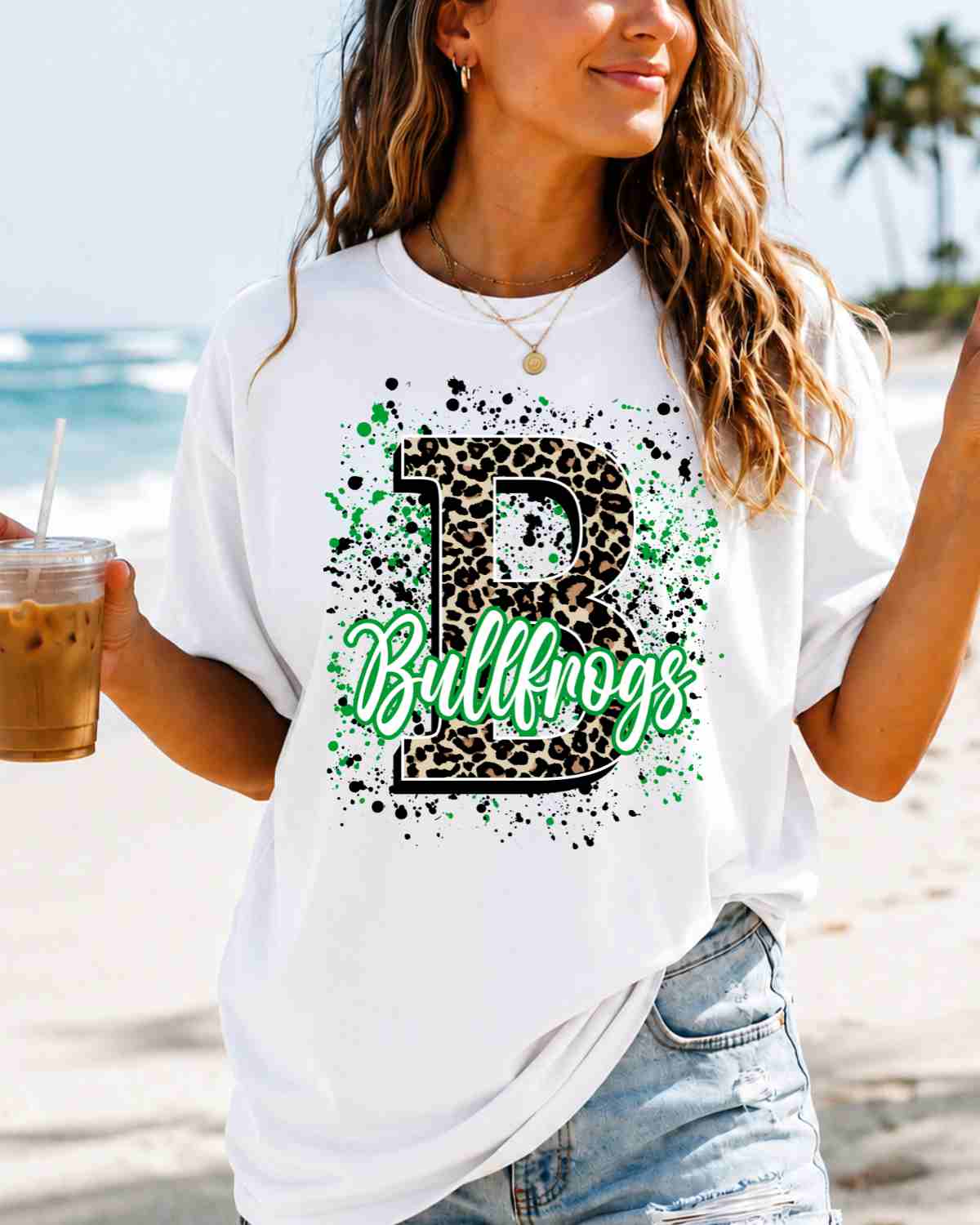 Bullfrogs Letter Splatter DTF Transfer - Rustic Grace Heat Transfer Company