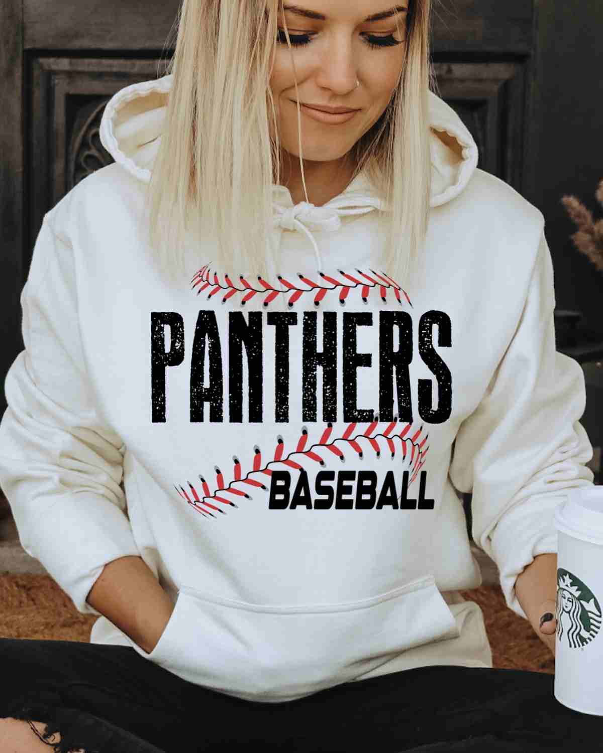 Panthers Baseball Laces DTF Transfer - Rustic Grace Heat Transfer Company