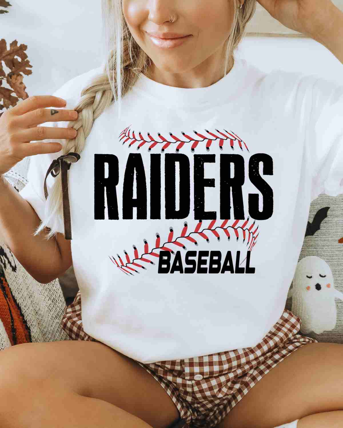 Raiders Baseball Laces DTF Transfer - Rustic Grace Heat Transfer Company