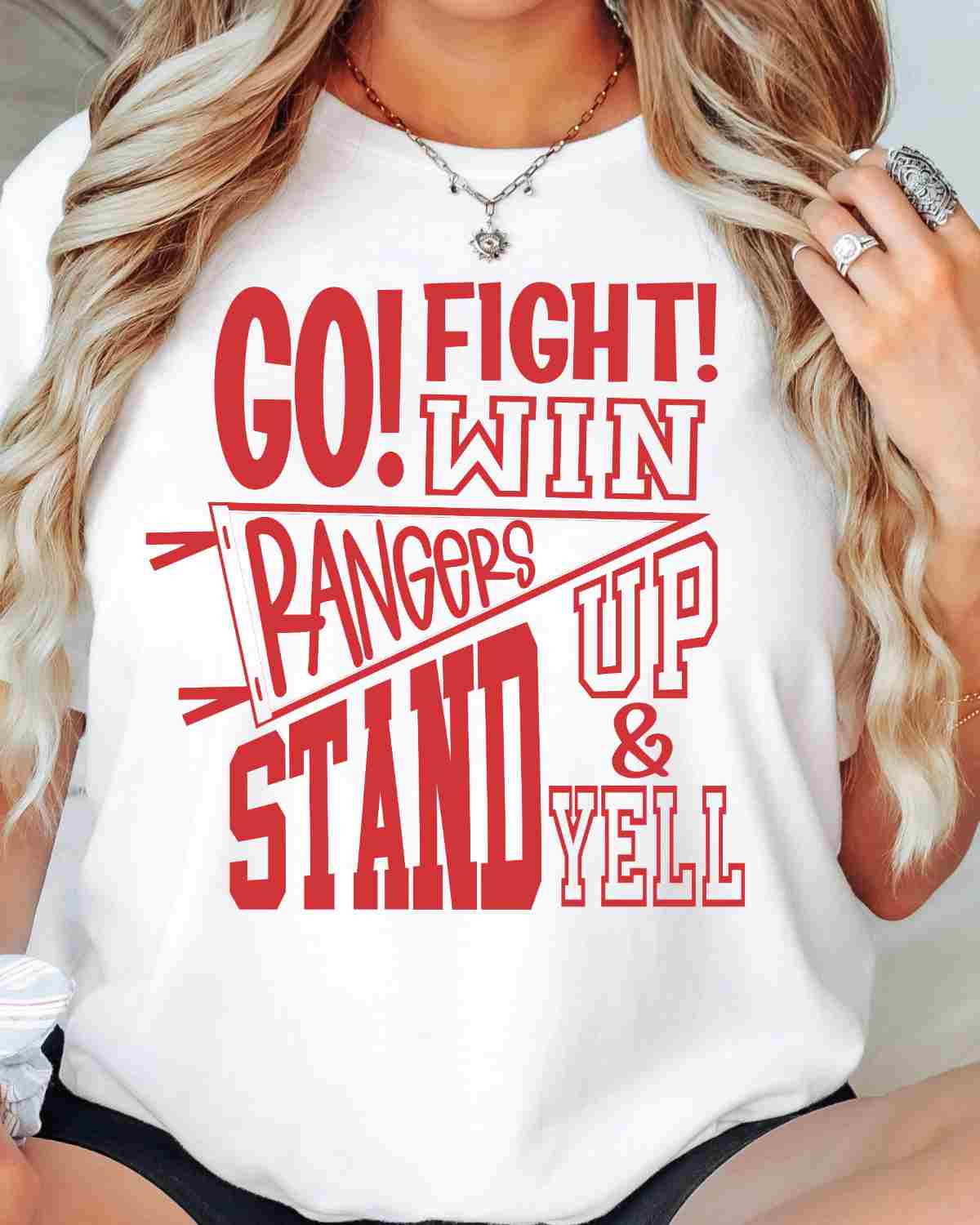 Go Fight Win Rangers Pennant DTF Transfer