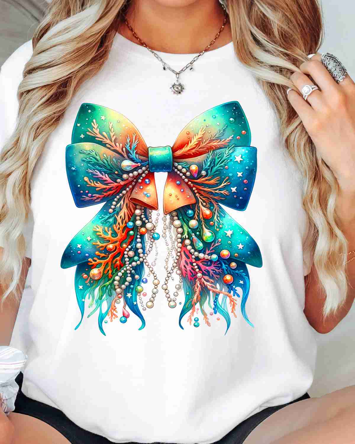 Coral Reef Bow DTF Transfer