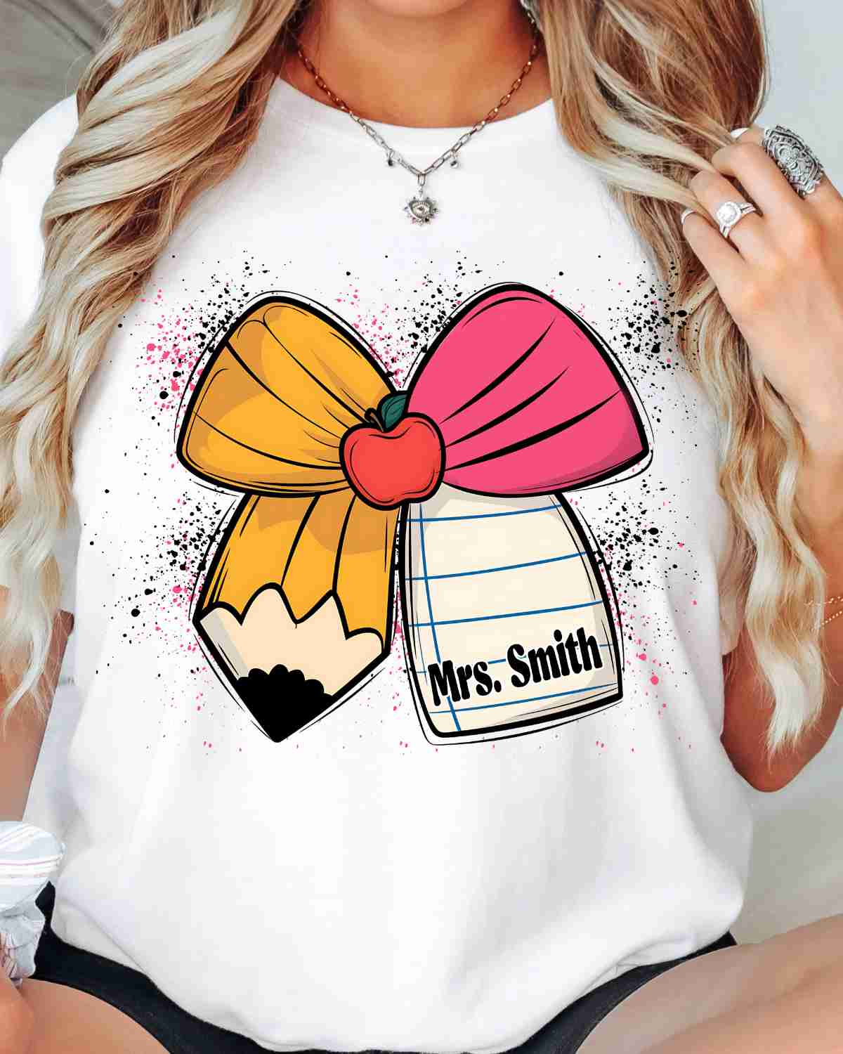 Custom Name Pencil Bow DTF Transfer