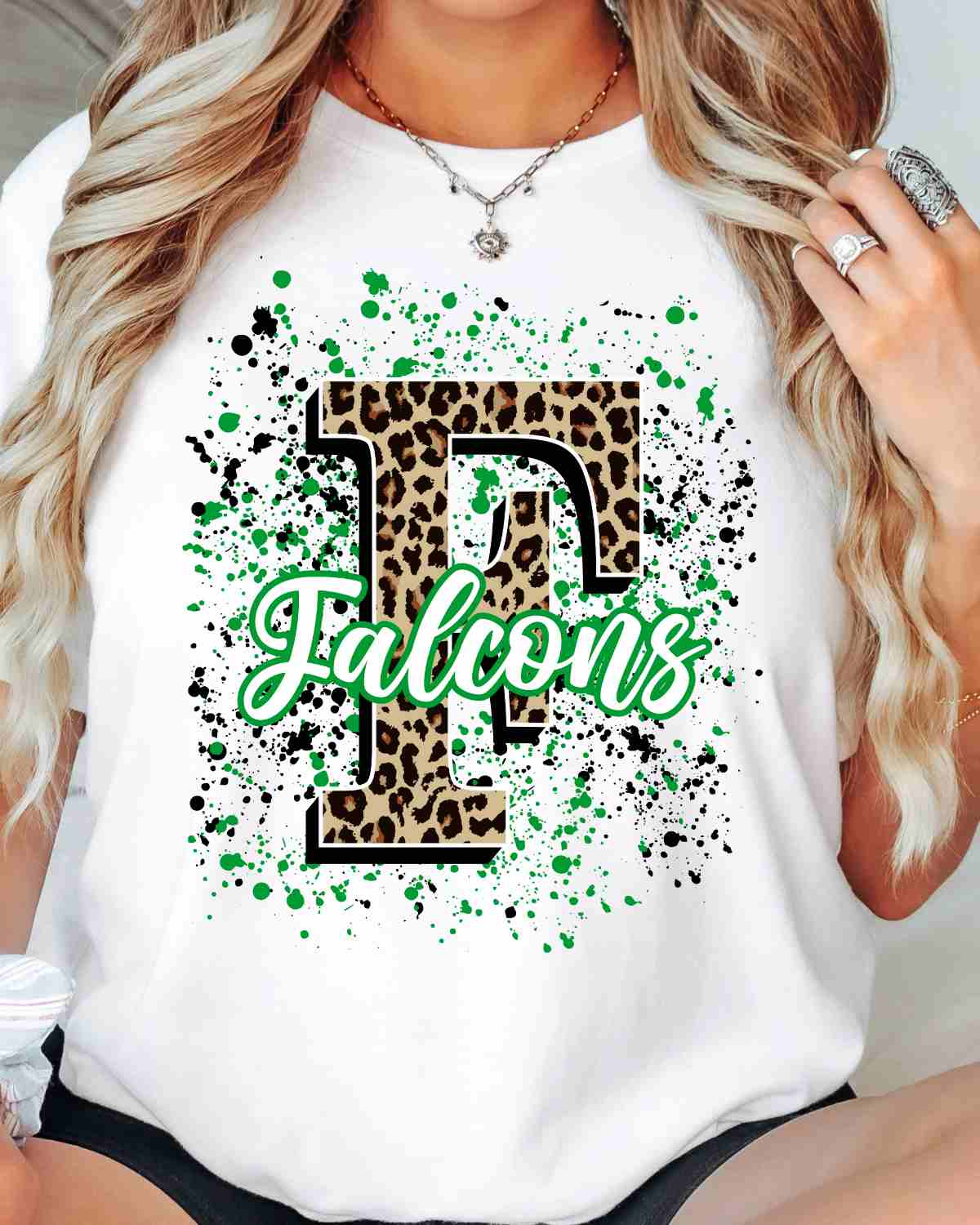 Falcons Letter Splatter DTF Transfer