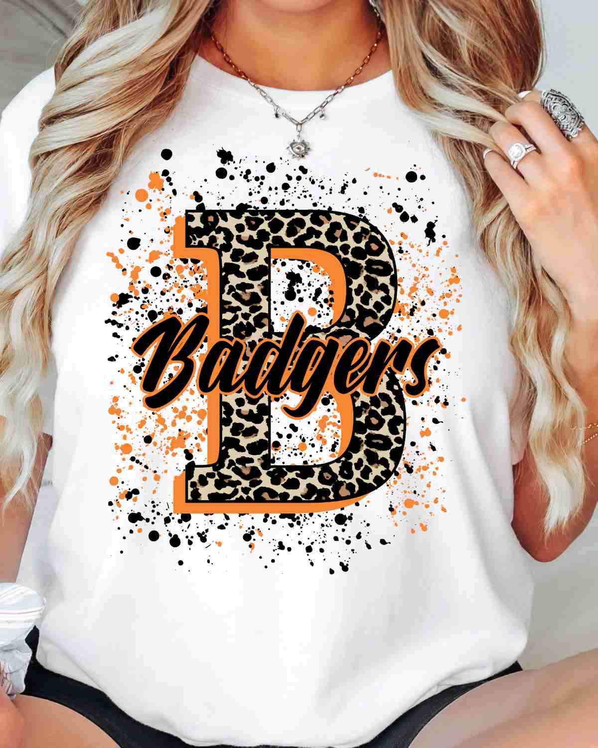 Badgers Letter Splatter DTF Transfer