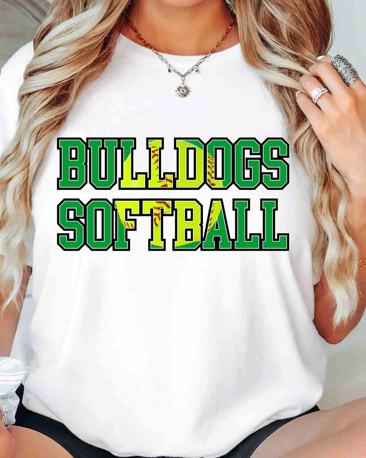 Bulldogs Softball Words DTF Transfer