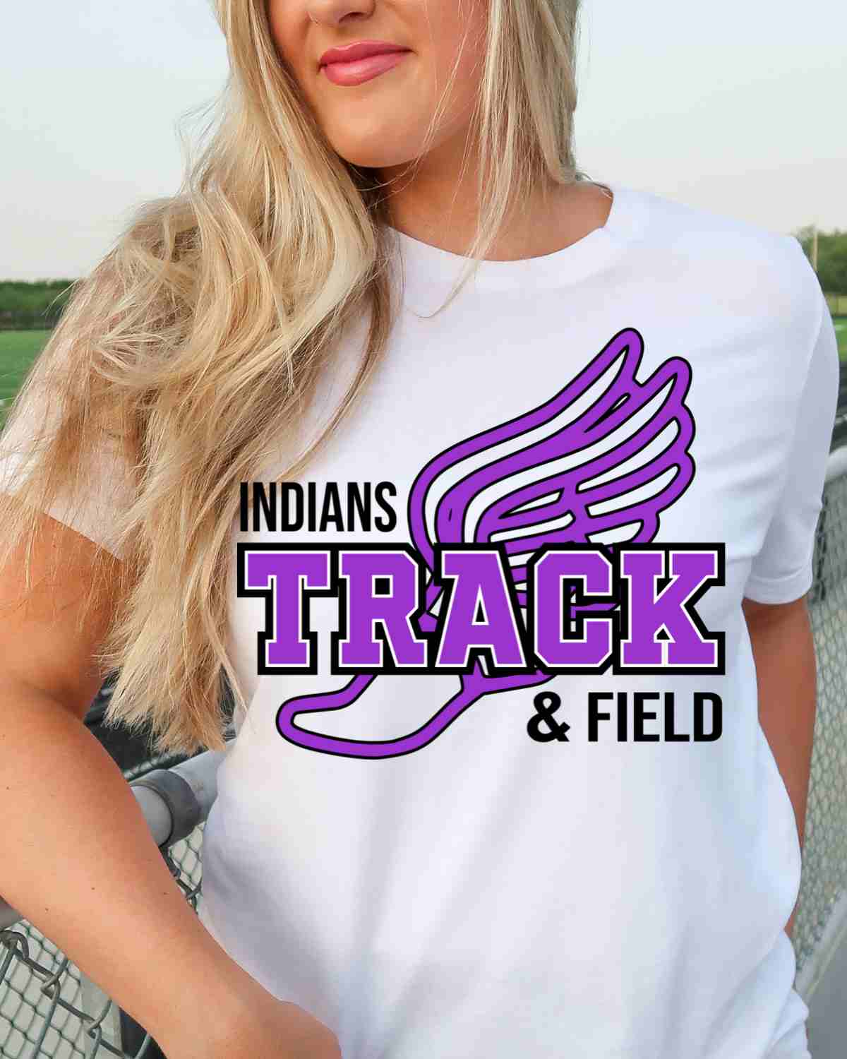 Indians Track & Field Winged Shoe DTF Transfer