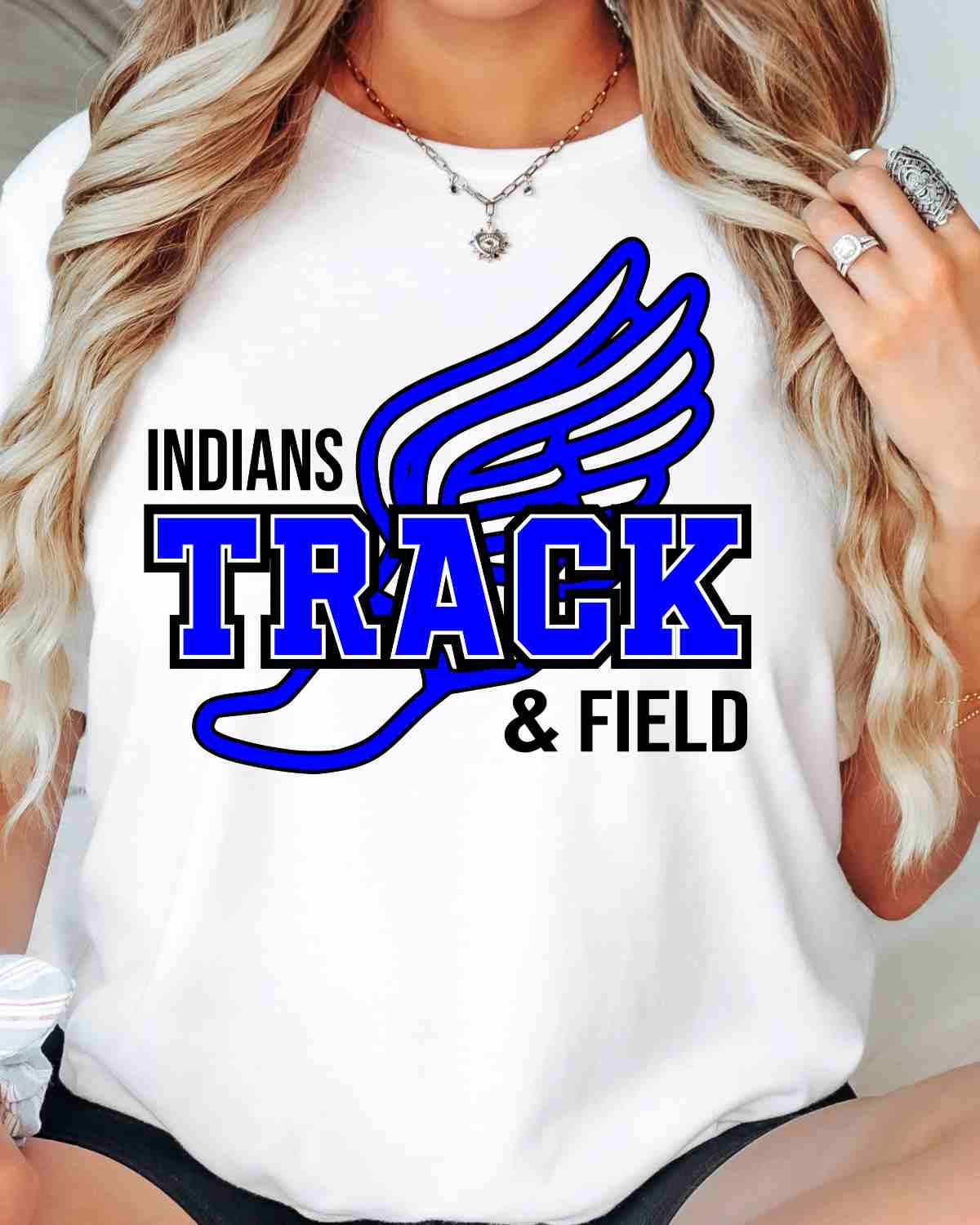 Indians Track & Field Winged Shoe DTF Transfer