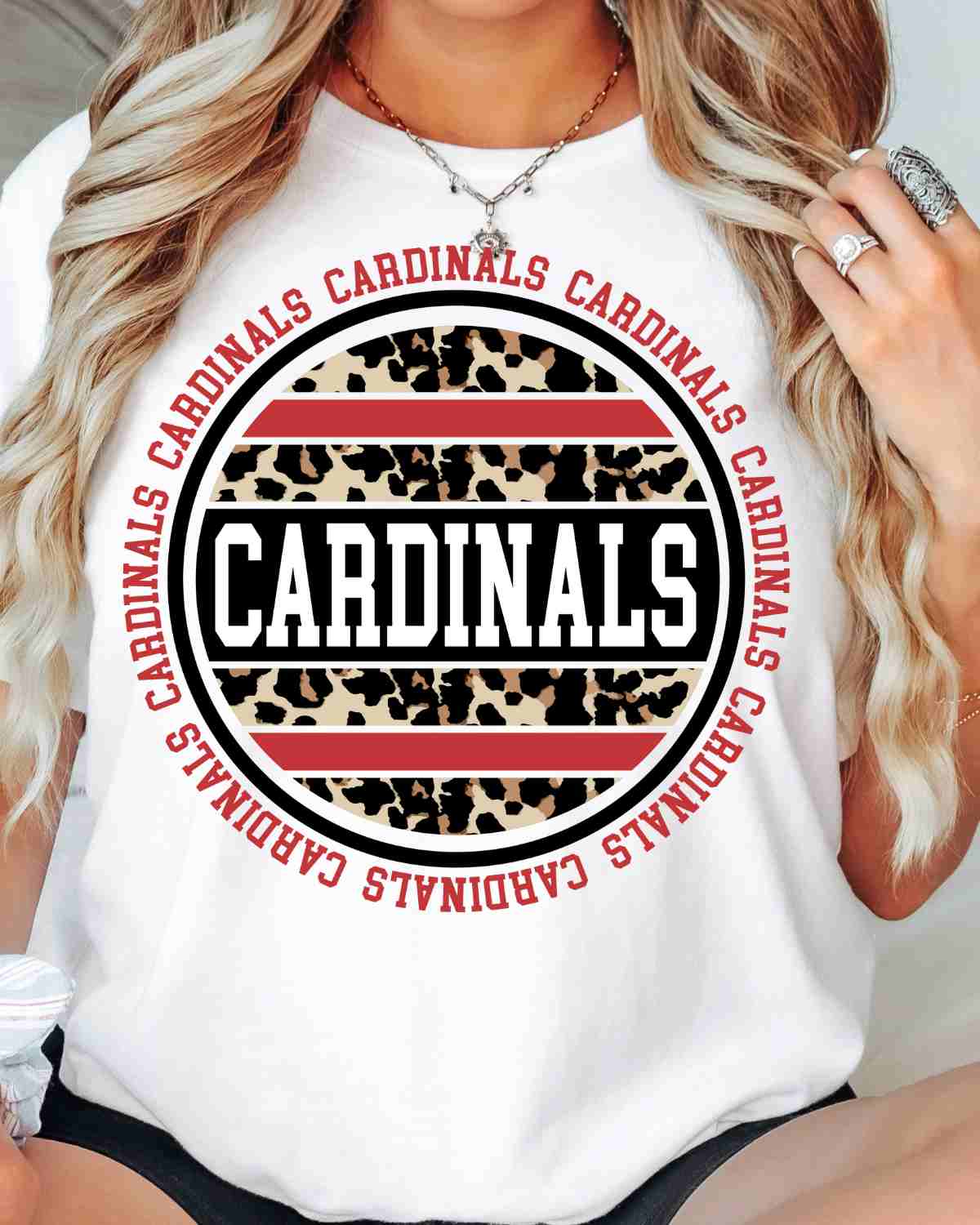 Cardinals Leopard Circle DTF Transfer