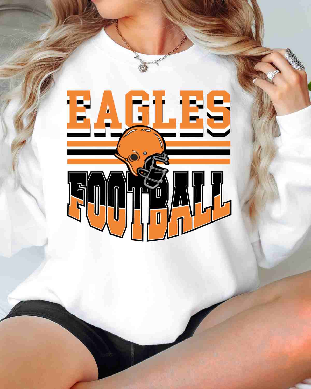 Eagles Football Helmet in Middle DTF Transfer