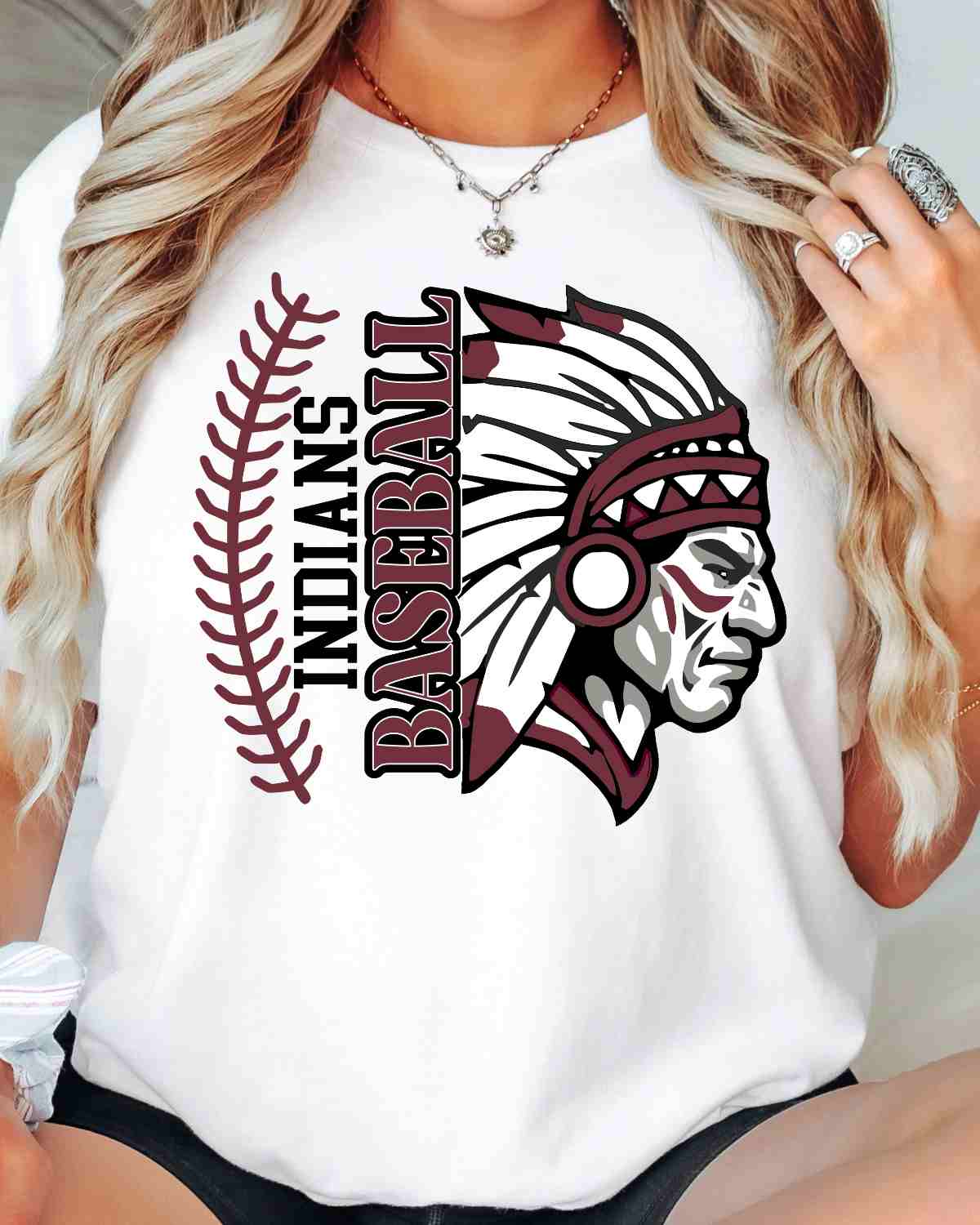 Indians Baseball Split DTF Transfer