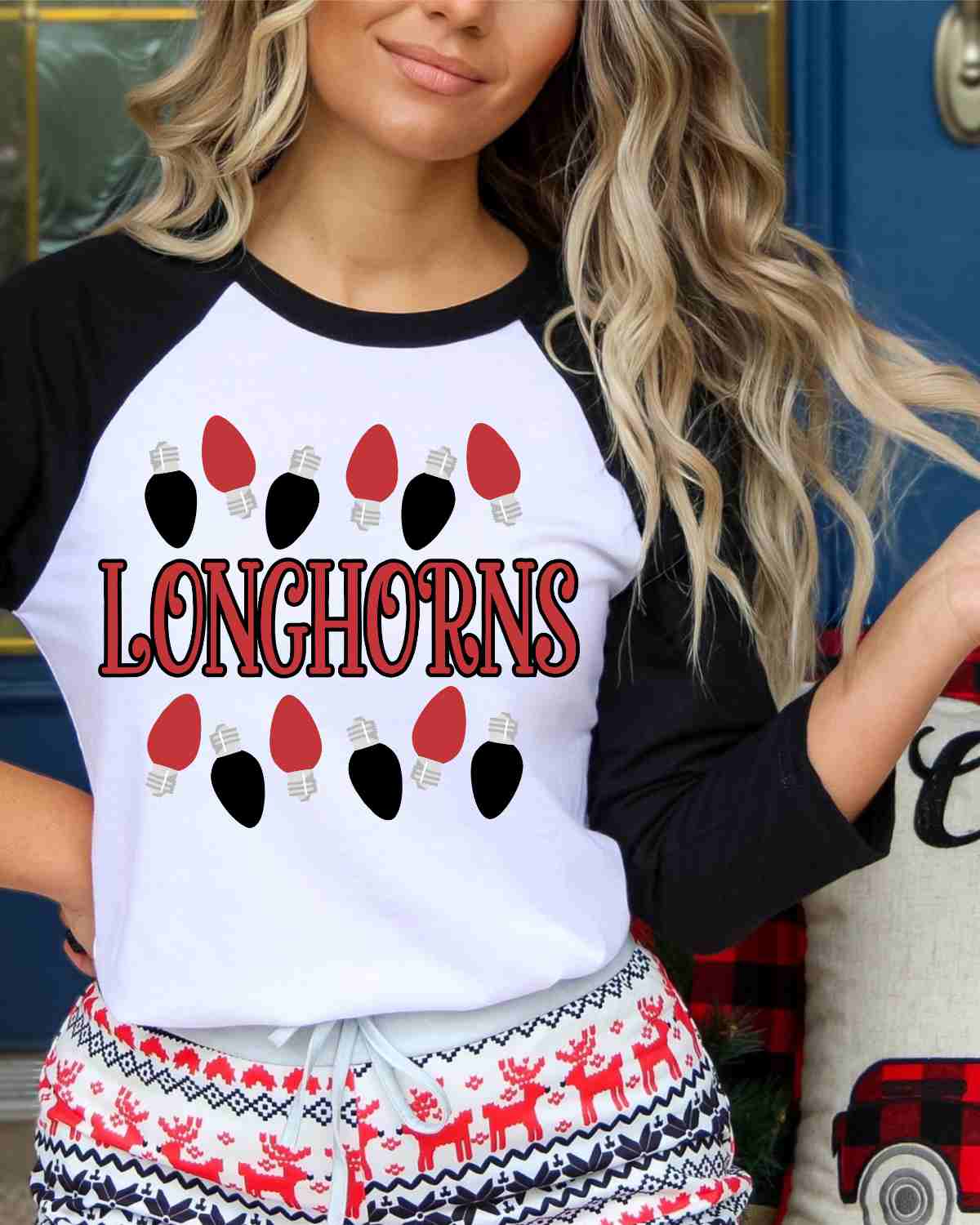 Longhorns Christmas Lights DTF Transfer
