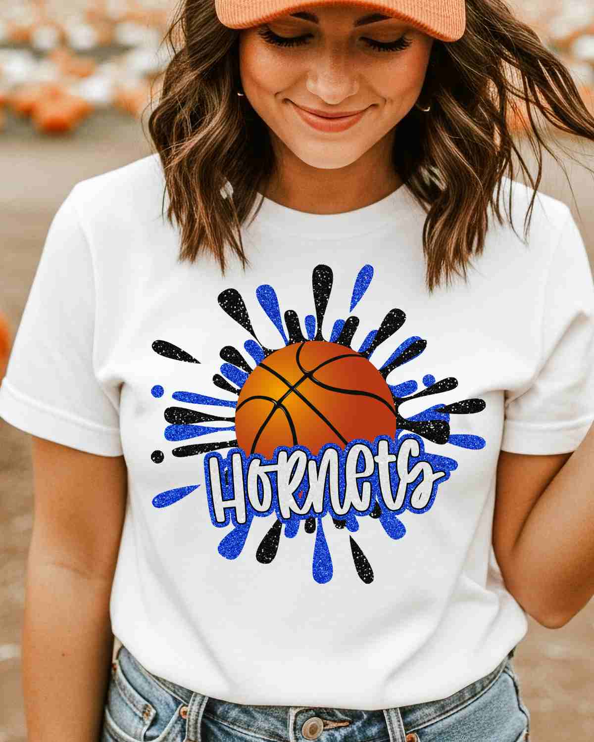 Hornets Basketball Splatter DTF Transfer