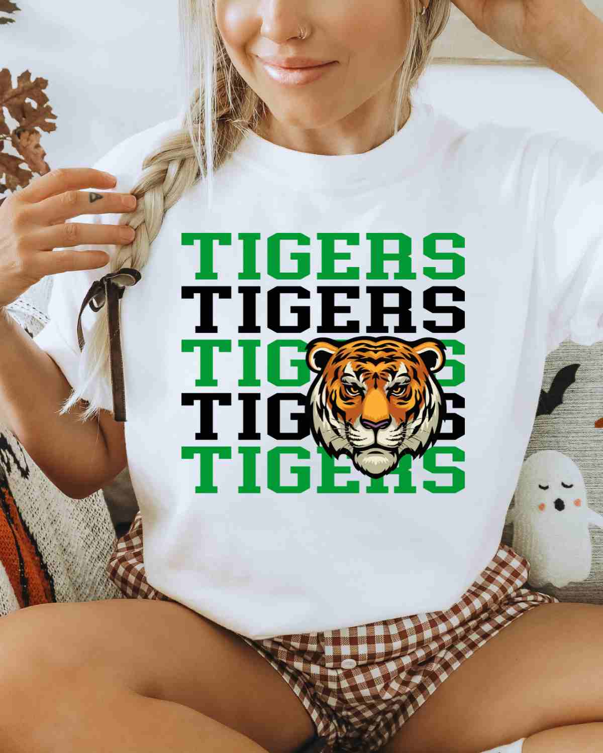 Tigers Repeat Logo DTF Transfer - Rustic Grace Heat Transfer Company