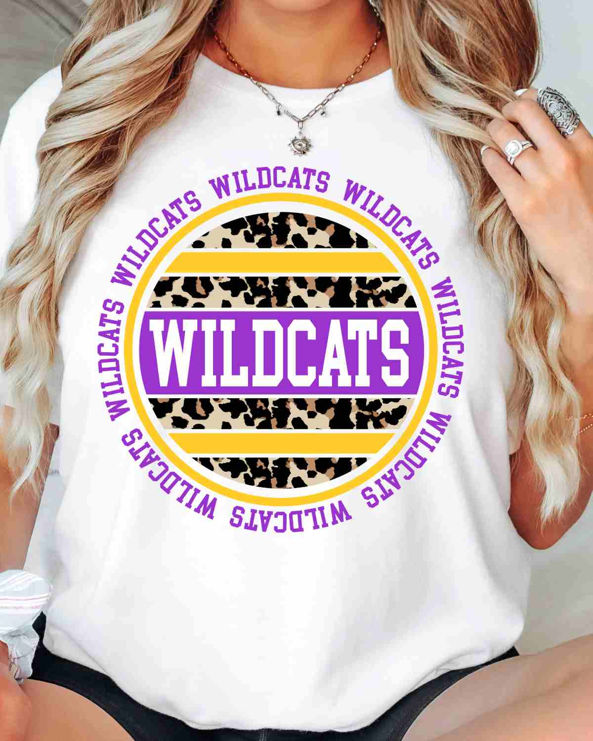 Wildcats Leopard Circle DTF Transfer - Rustic Grace Heat Transfer Company