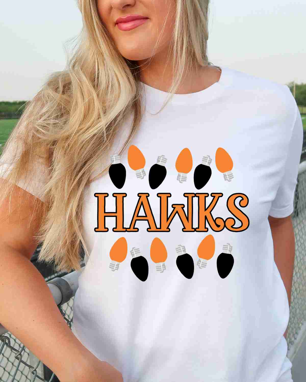 Hawks Christmas Lights DTF Transfer
