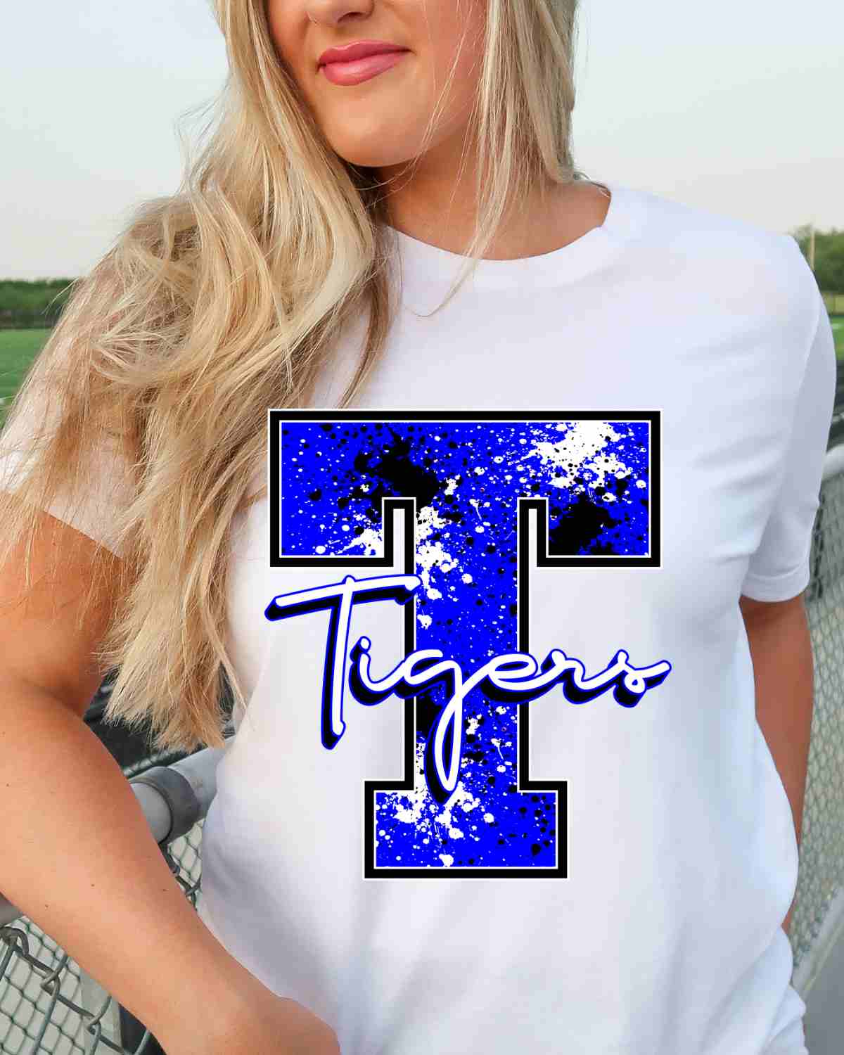 Letter T Tigers Splatter DTF Transfer - Rustic Grace Heat Transfer Company