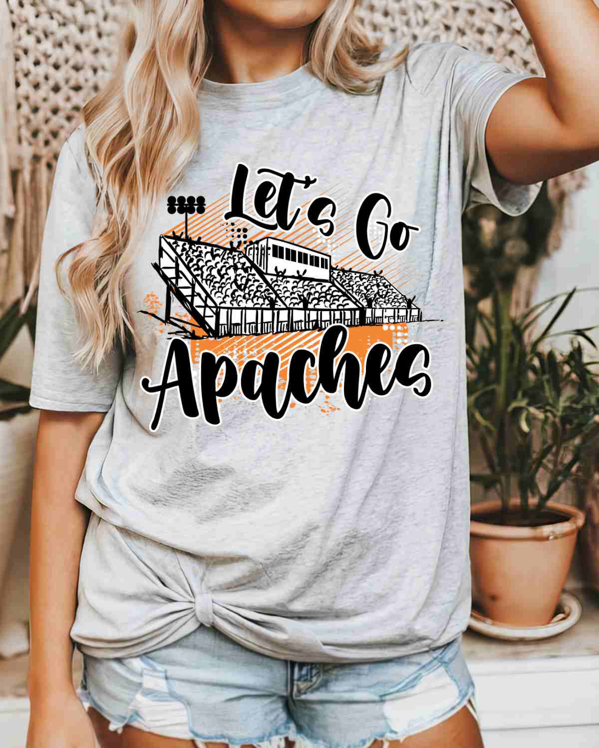 Let's Go Apaches Stadium DTF Transfer