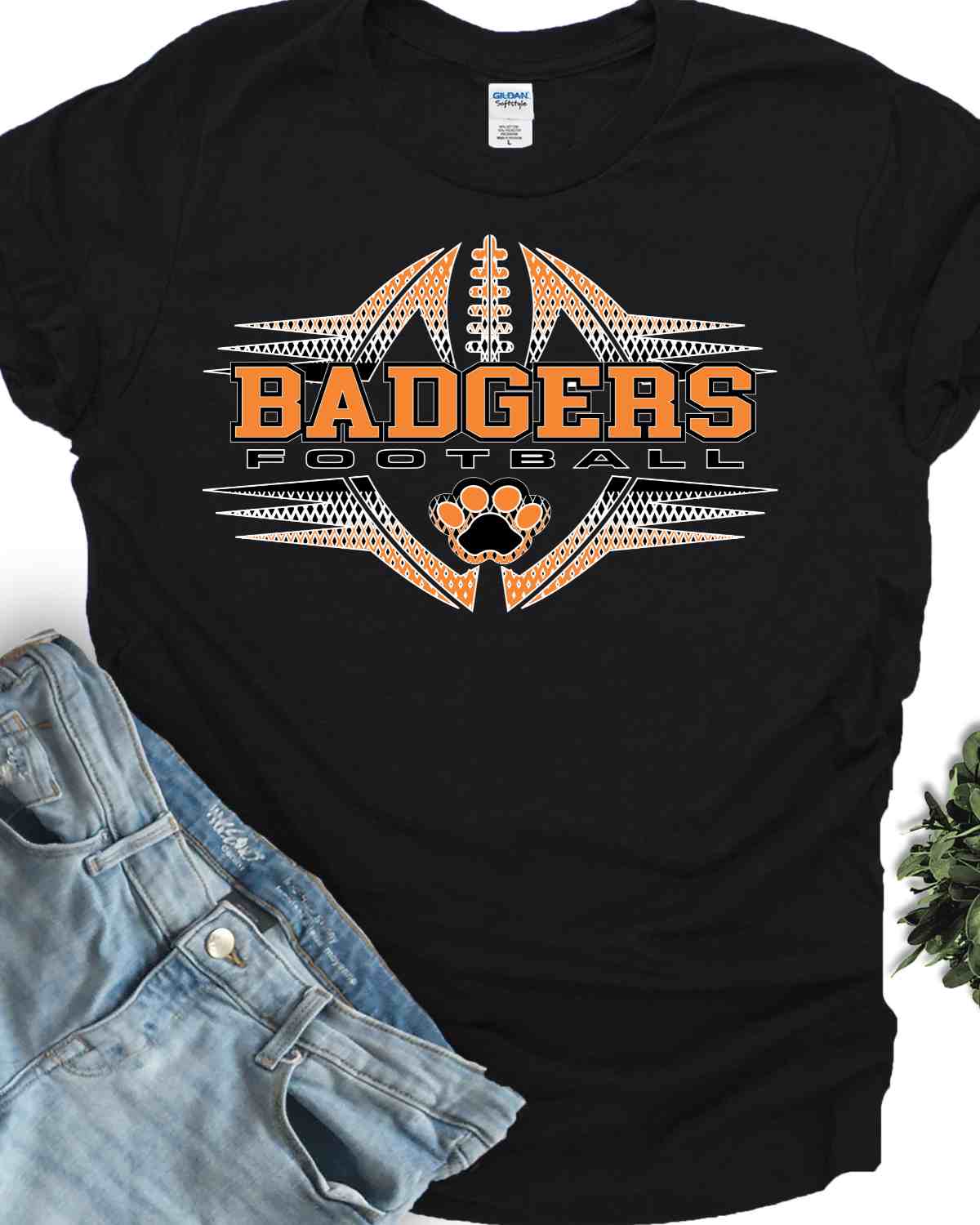 Badgers Football Halftone DTF Transfer