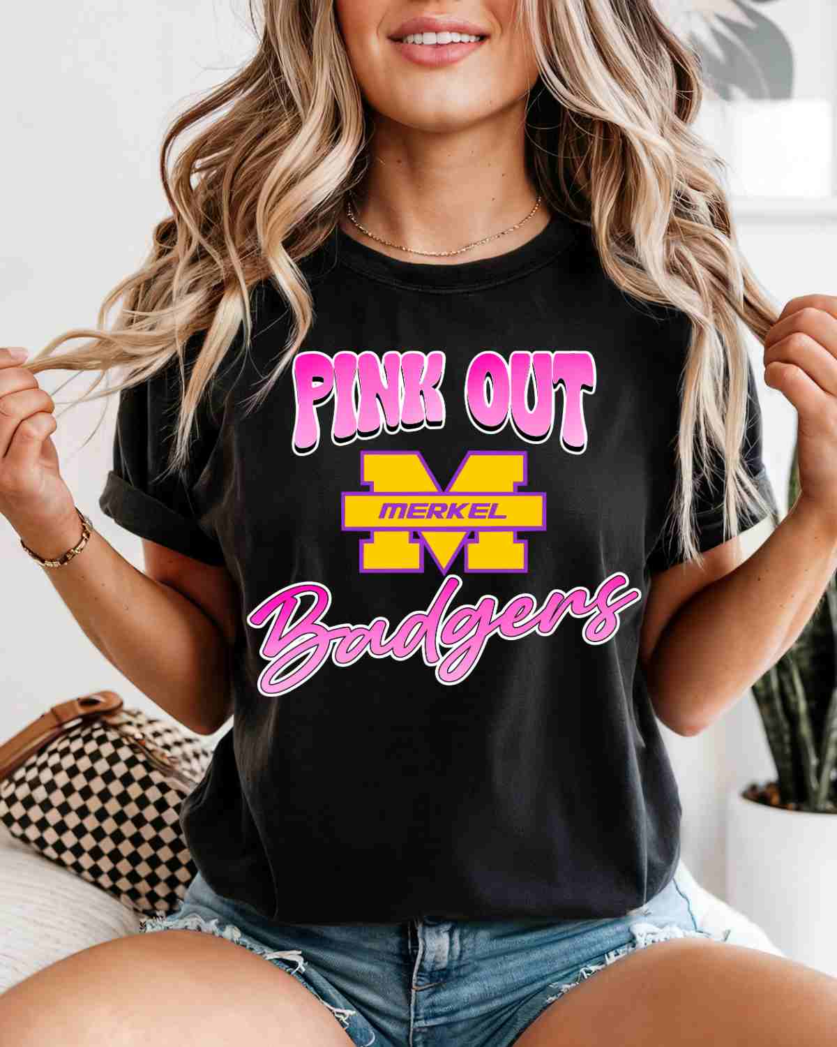 Pink Out Merkel Badgers DTF Transfer