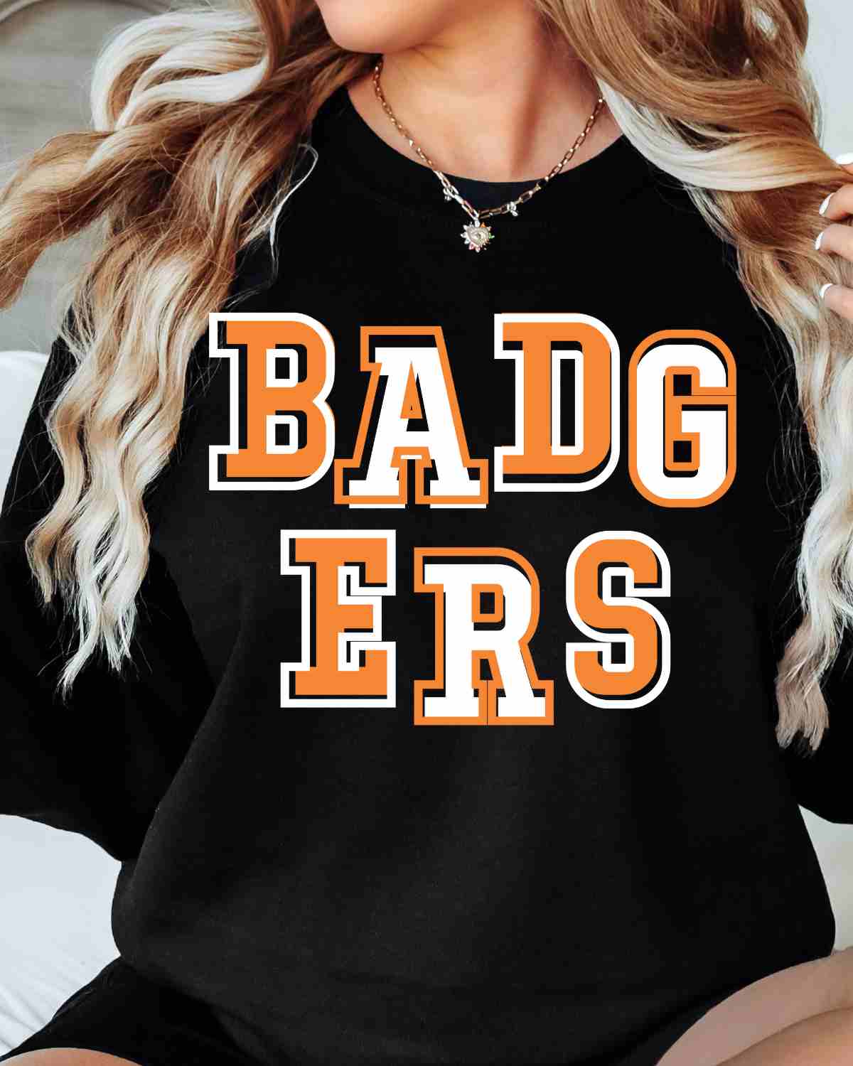 Badgers Offset Letters DTF Transfer