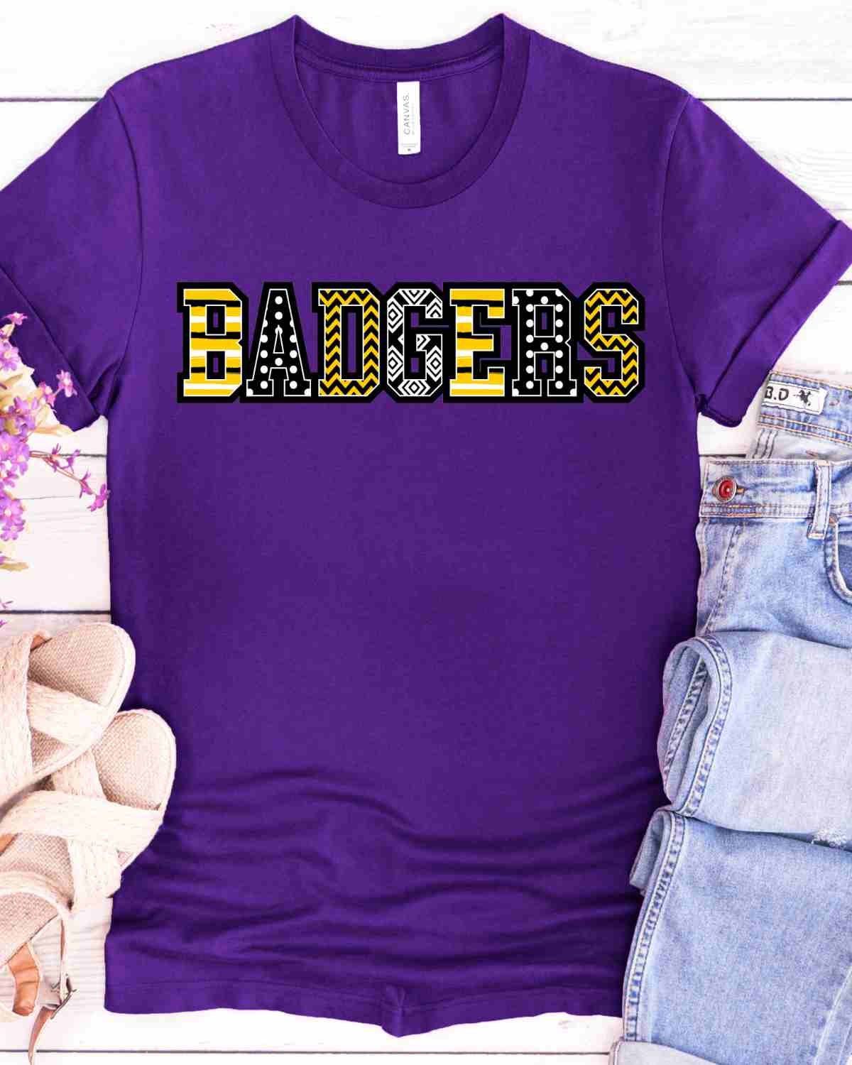 Badgers Patterned Word DTF Transfer