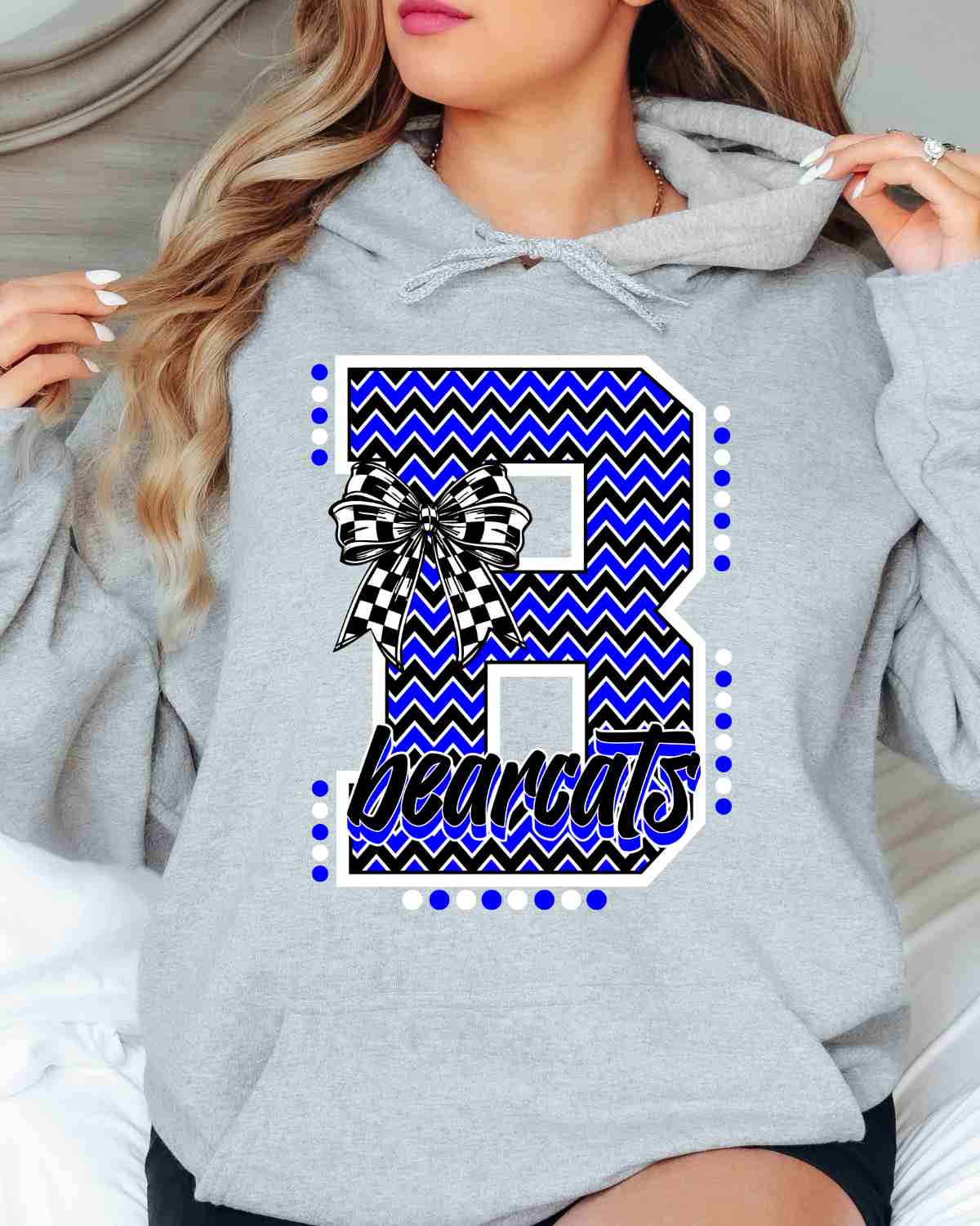 Bearcats Chevron Letter Bow DTF Transfer