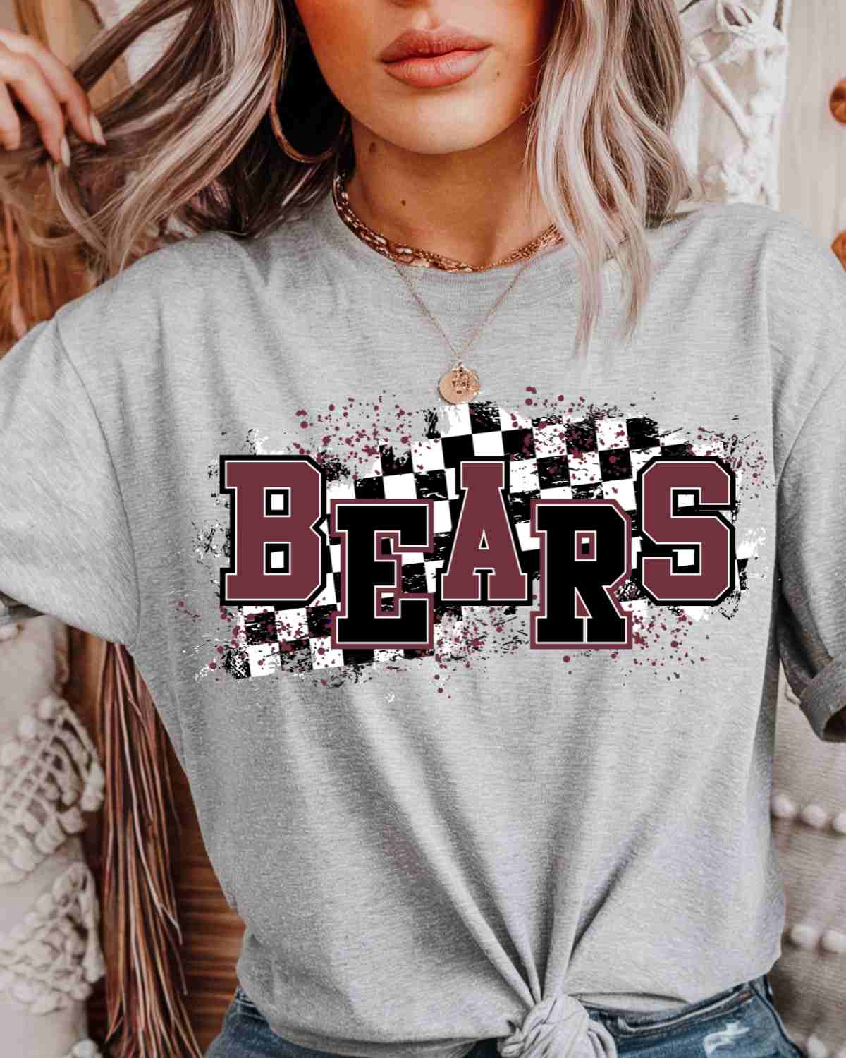 Bears Checkered Swash DTF Transfer
