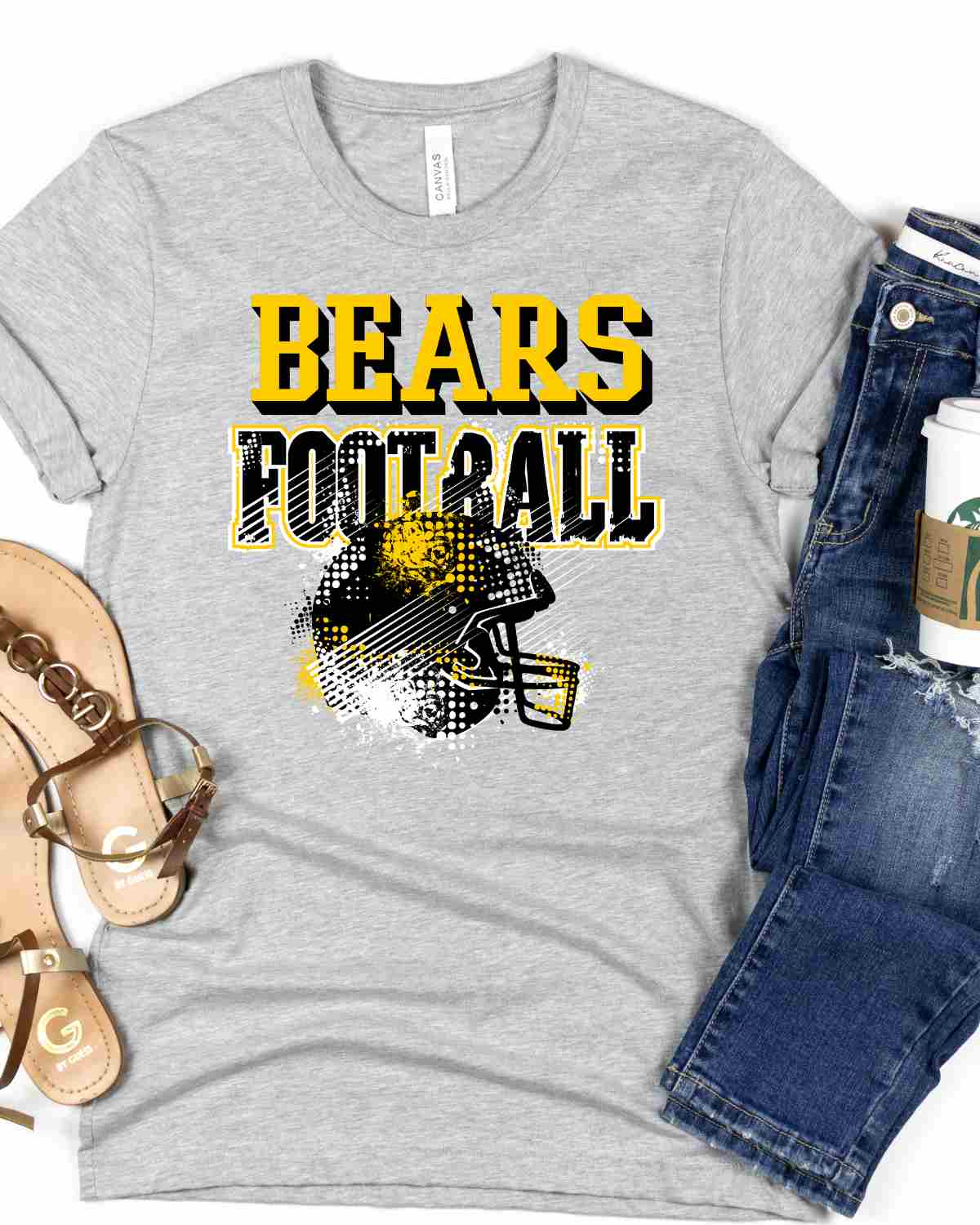 Bears Football Helmet Grunge DTF Transfer
