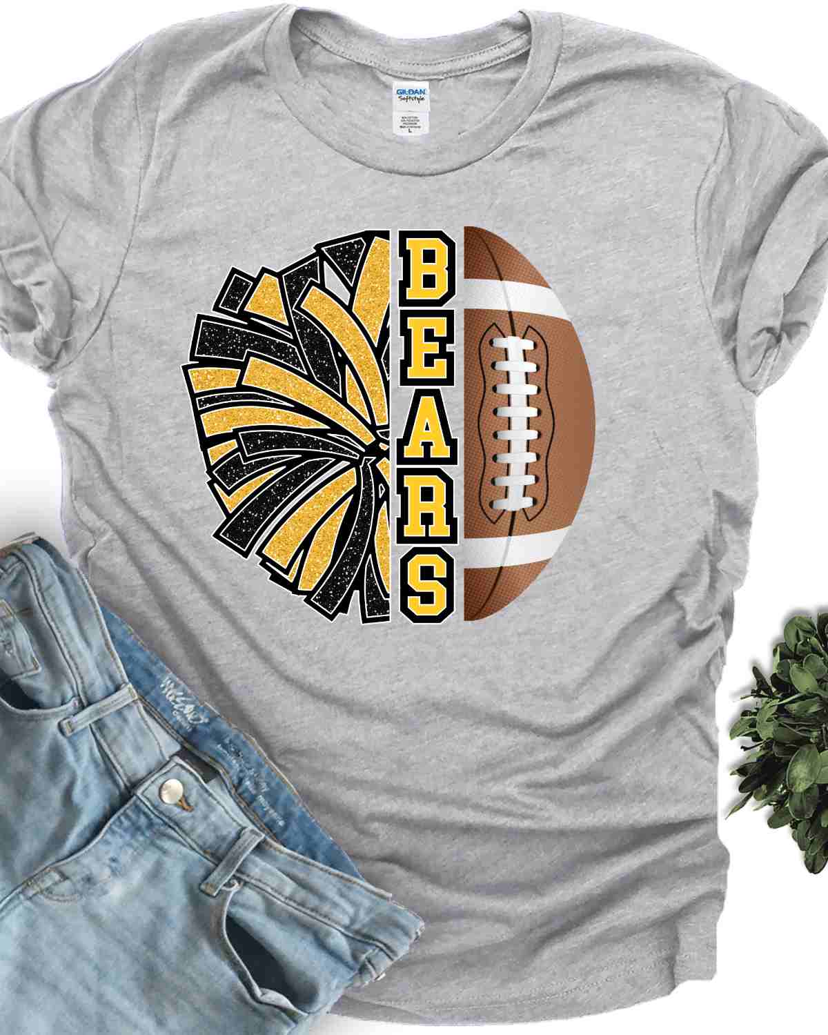 Bears Half Football Half Cheer DTF Transfer
