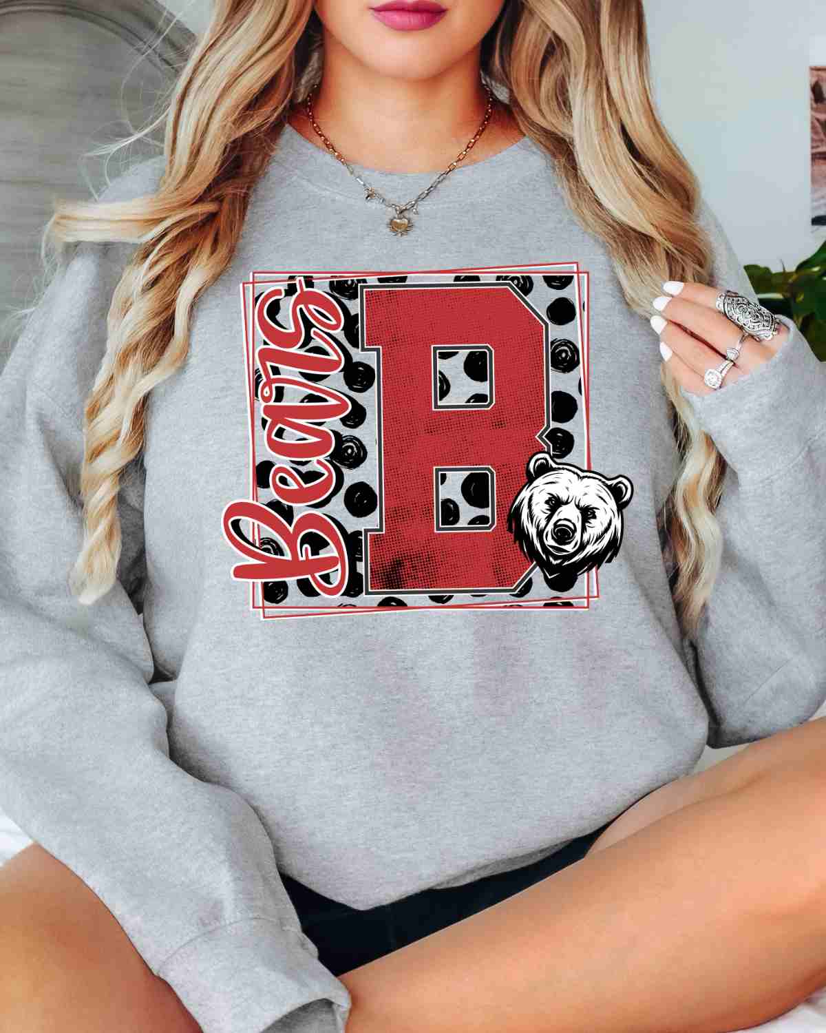 Bears Square Polka Dots DTF Transfer - Rustic Grace Heat Transfer Company
