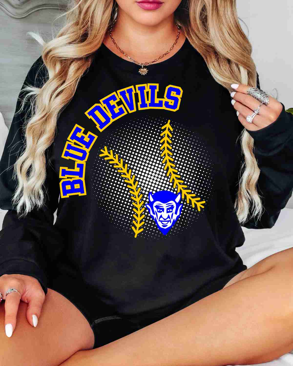 Blue Devils Baseball Halftone DTF Transfer