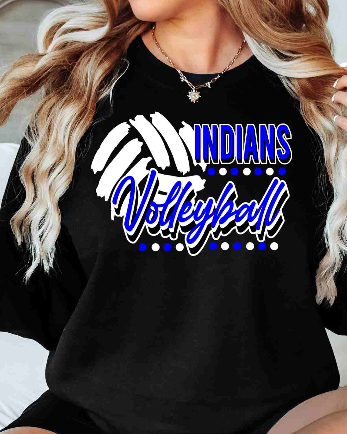 Indians Volleyball with Dots DTF Transfer - Rustic Grace Heat Transfer Company