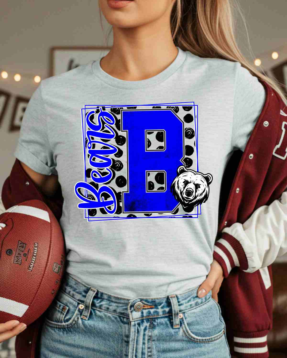 Bears Square Polka Dots DTF Transfer - Rustic Grace Heat Transfer Company