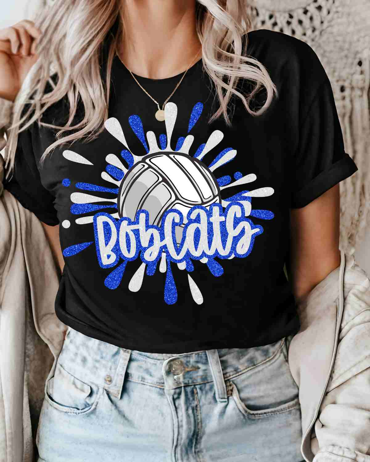 Bobcats Volleyball Splatter DTF Transfer