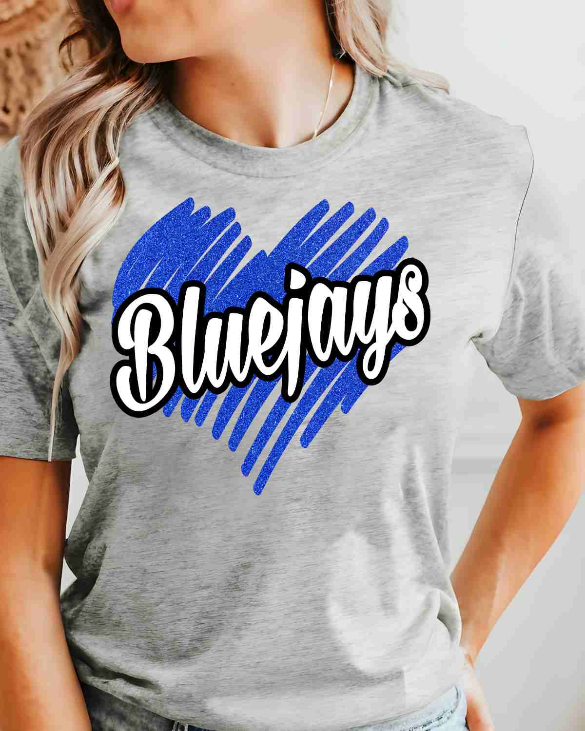 Bluejays Scribble Heart DTF Transfer