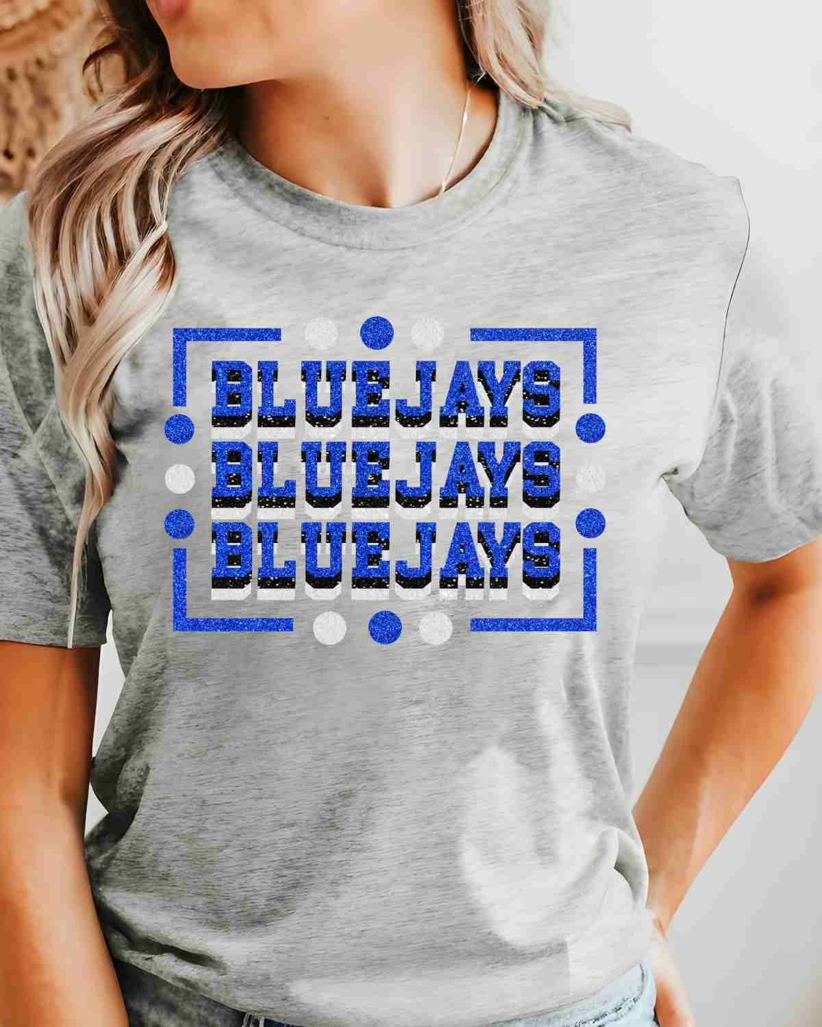 Bluejays Rectangle with Dots DTF Transfer