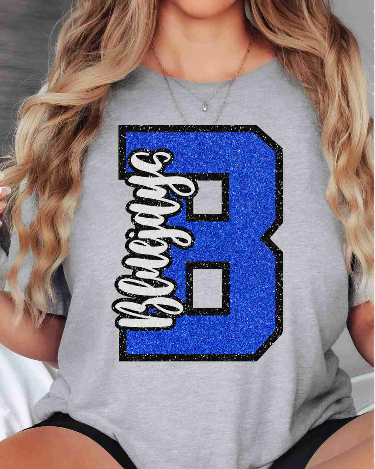 Bluejays Glitter Letter DTF Transfer