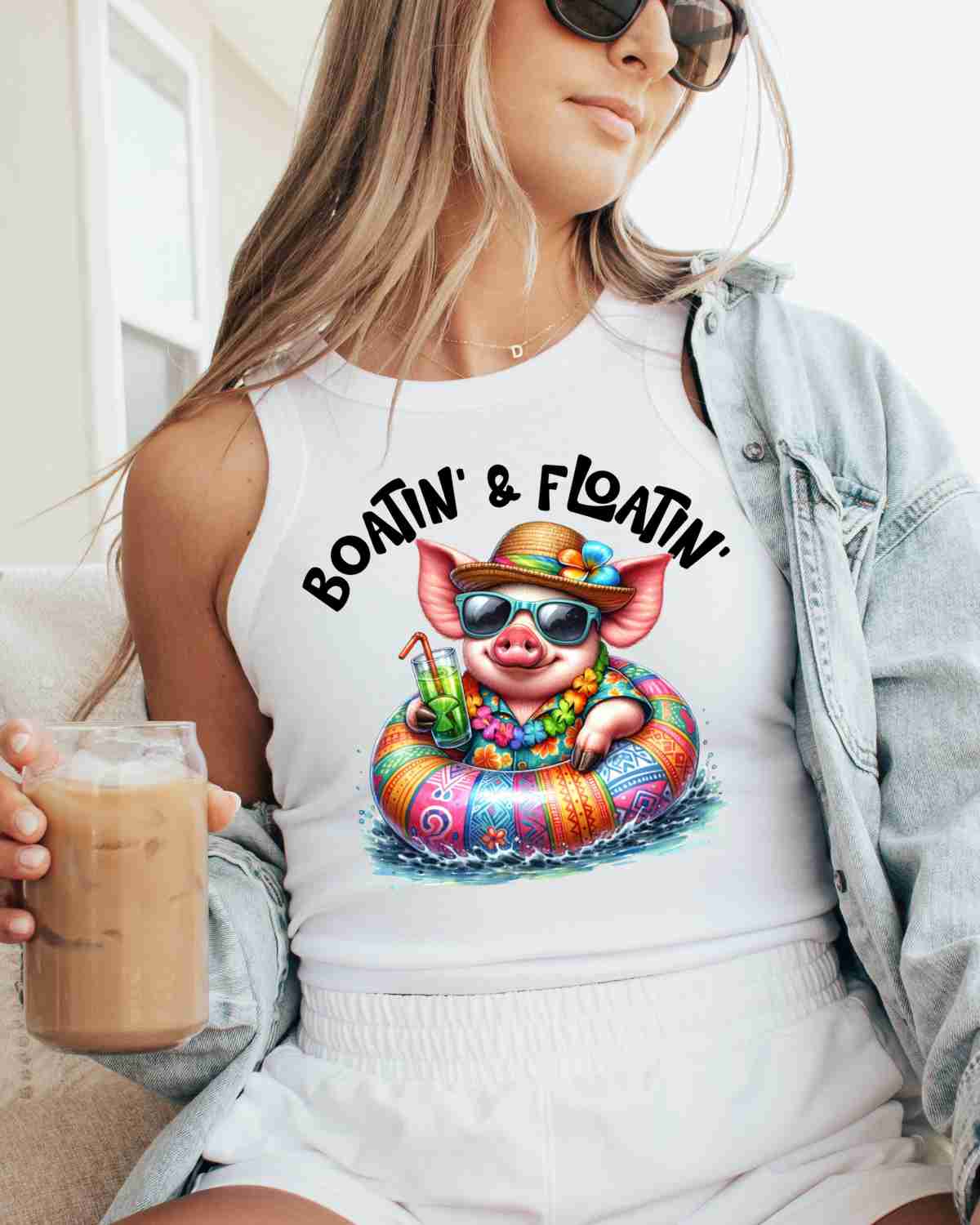 Boatin' & Floatin' Pig DTF Transfer