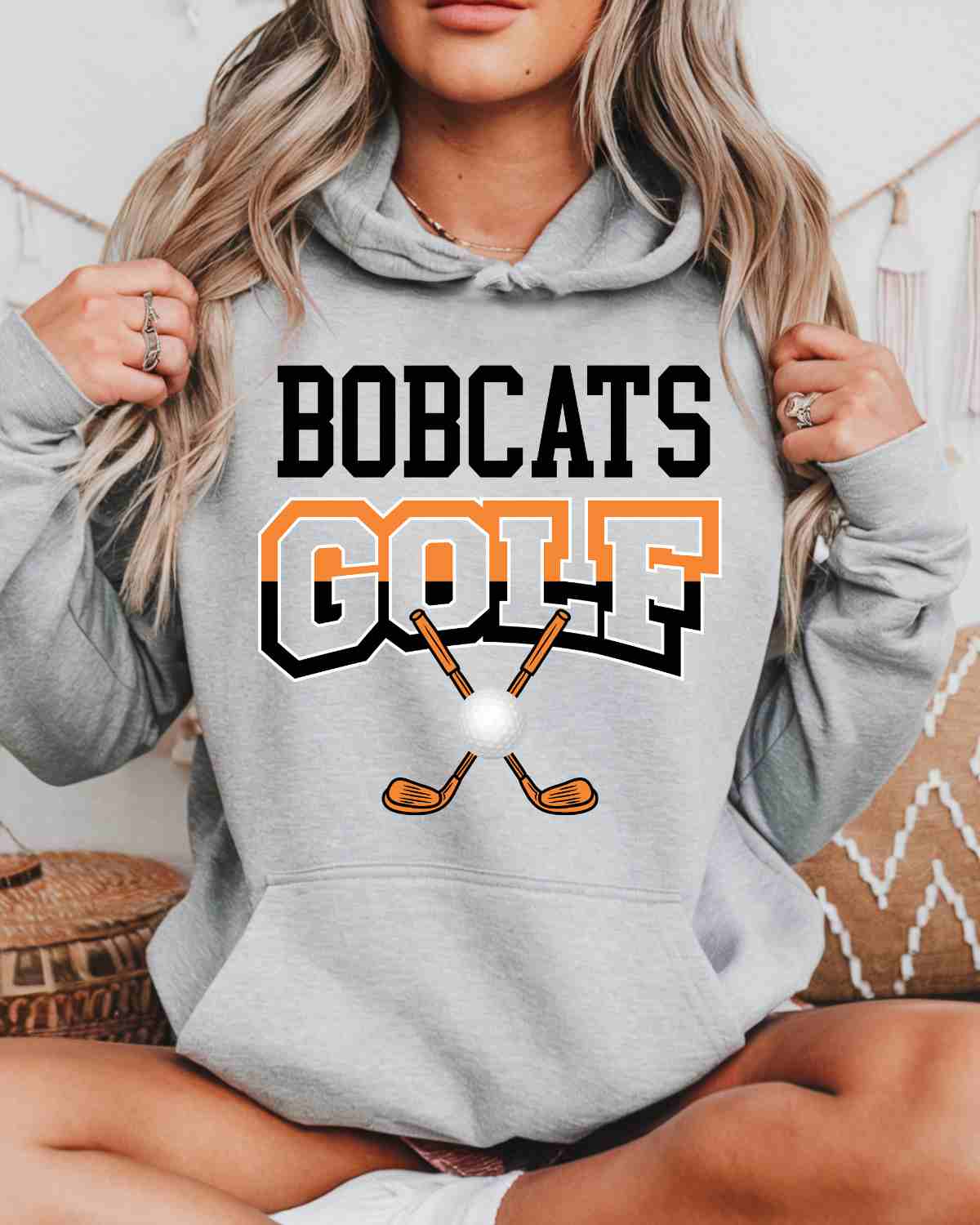 Bobcats Golf Crossed Clubs DTF Transfer