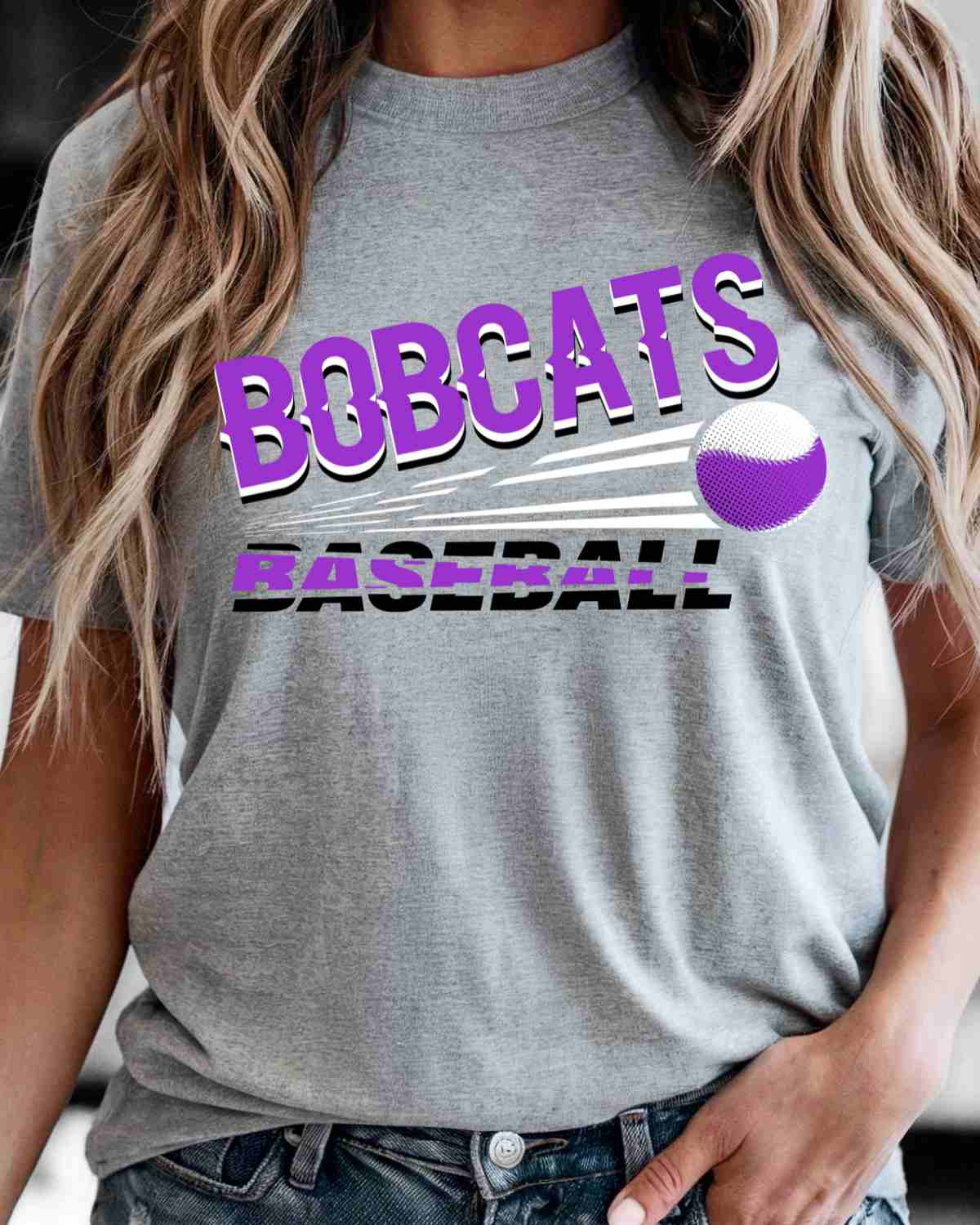 Bobcats Baseball Angled DTF Transfer
