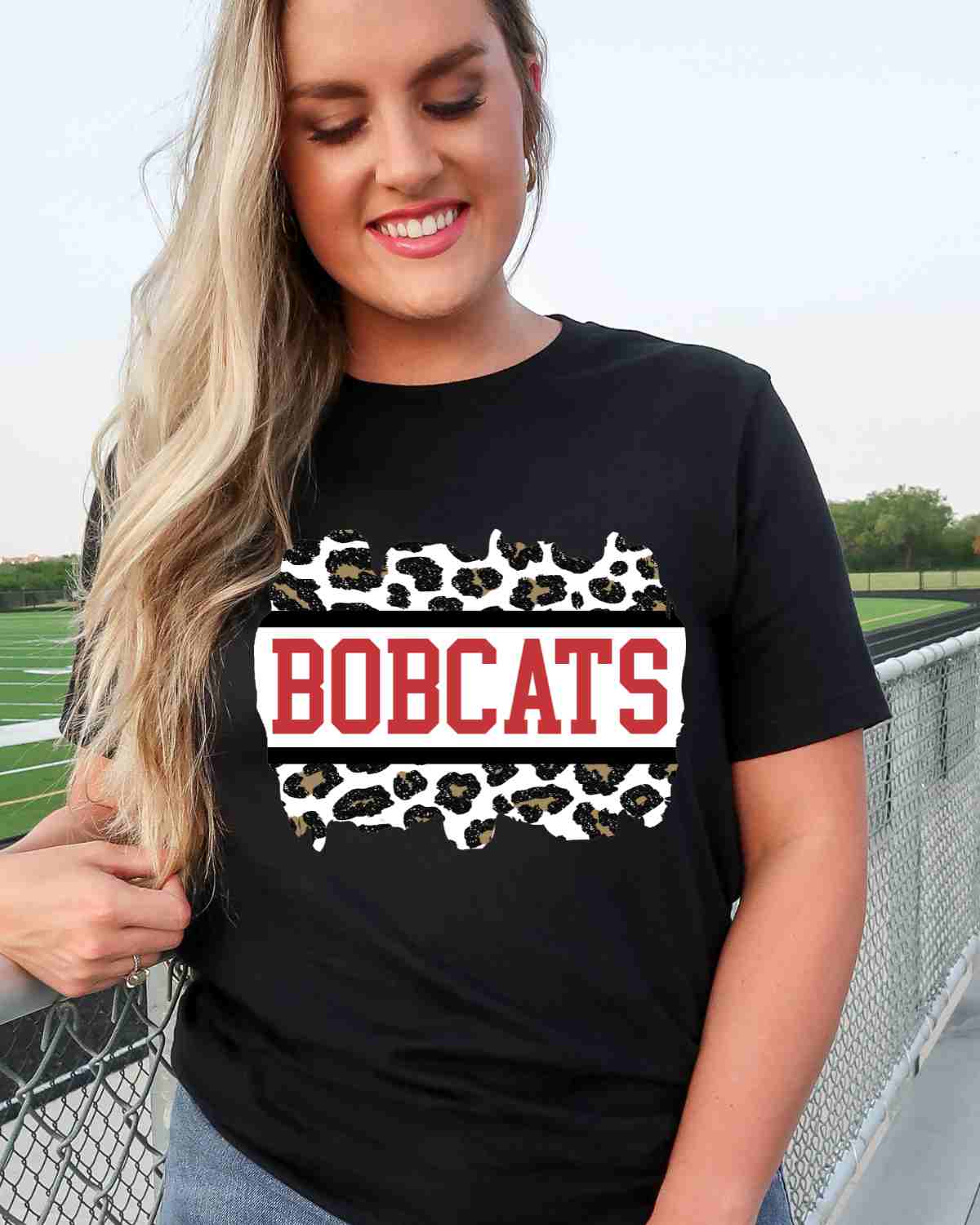 Bobcats Leopard Glitter Swash DTF Transfer
