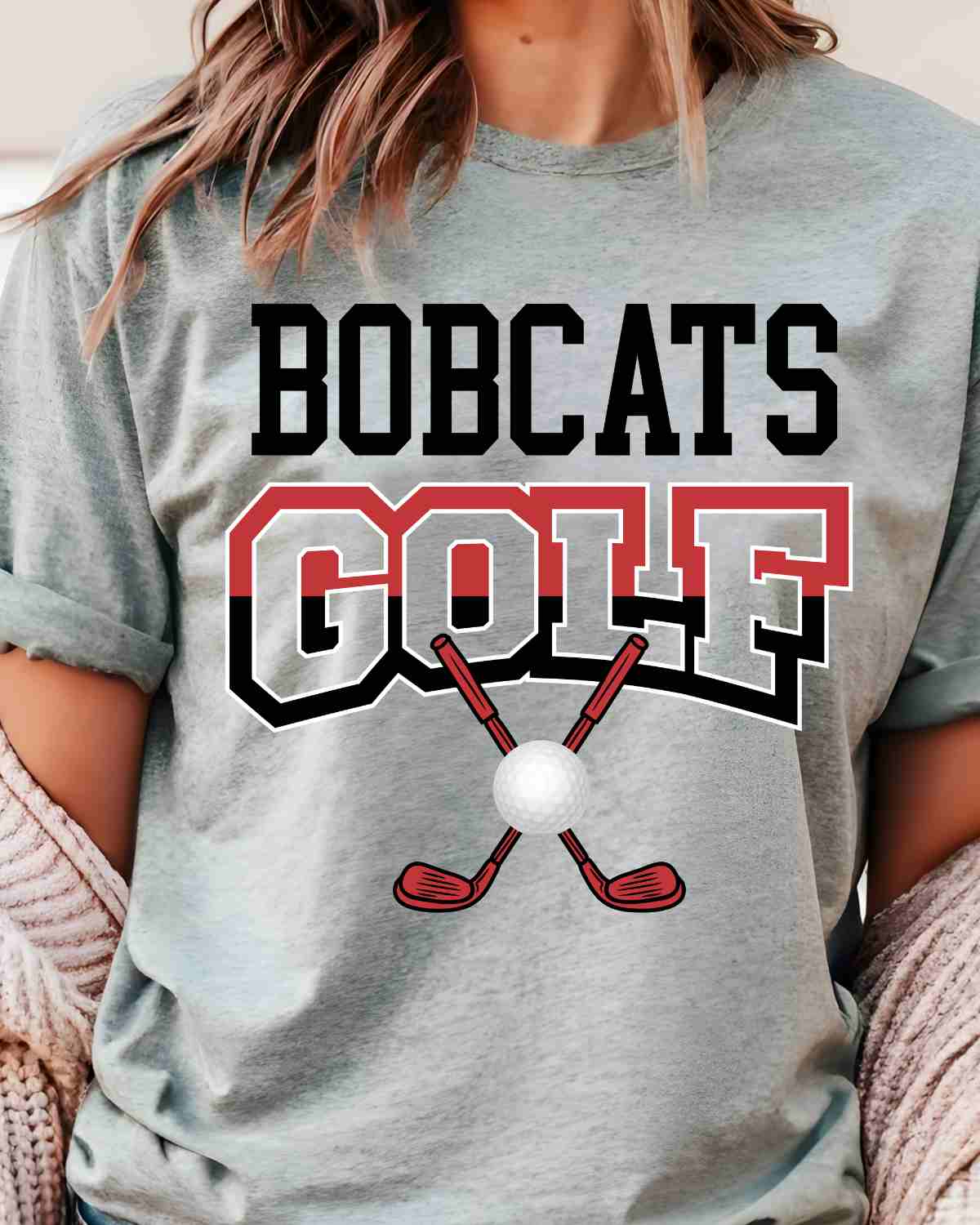 Bobcats Golf Crossed Clubs DTF Transfer