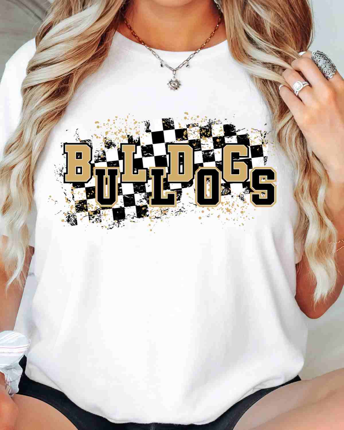 Bulldogs Checkered Swash DTF Transfer