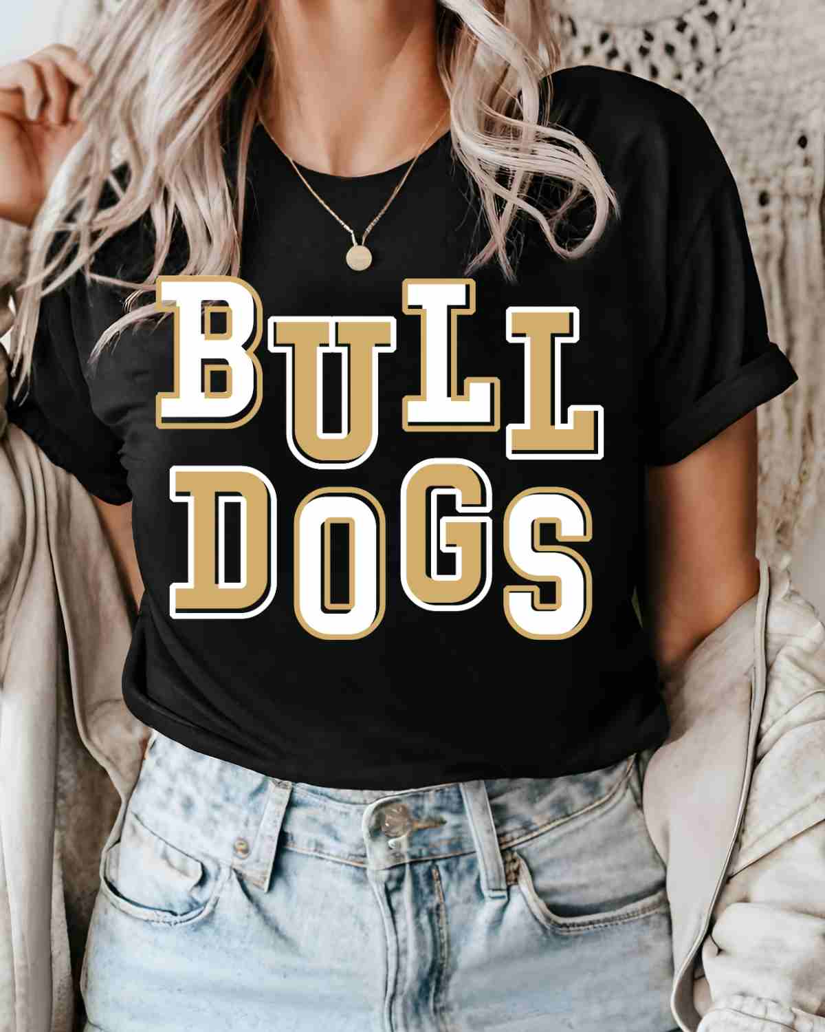 Bulldogs Offset Letters DTF Transfer