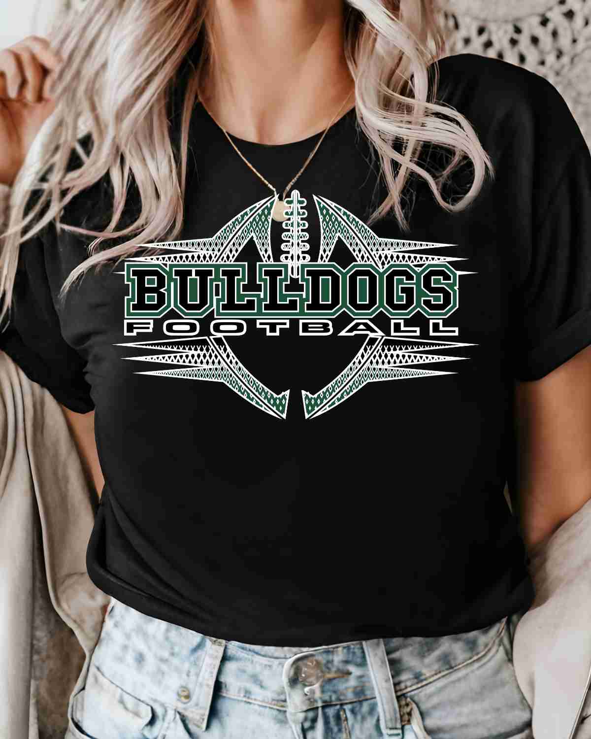 Bulldogs Football Halftone DTF Transfer